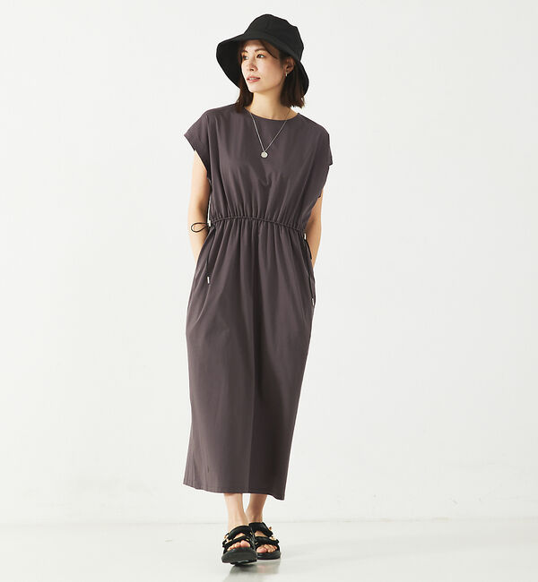 abahouse mavie「【大人のいちまんワンピ/接触冷感】シルケットドロストワンピース」|ワンピース|