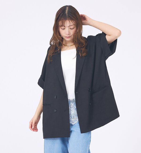 abahouse mavie「【大好評につき再登場！】ハーフスリーブジャケット」|テーラードジャケット|