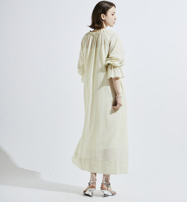 SOFFITTO「綿麻しわ加工テントラインワンピース」|ワンピース|