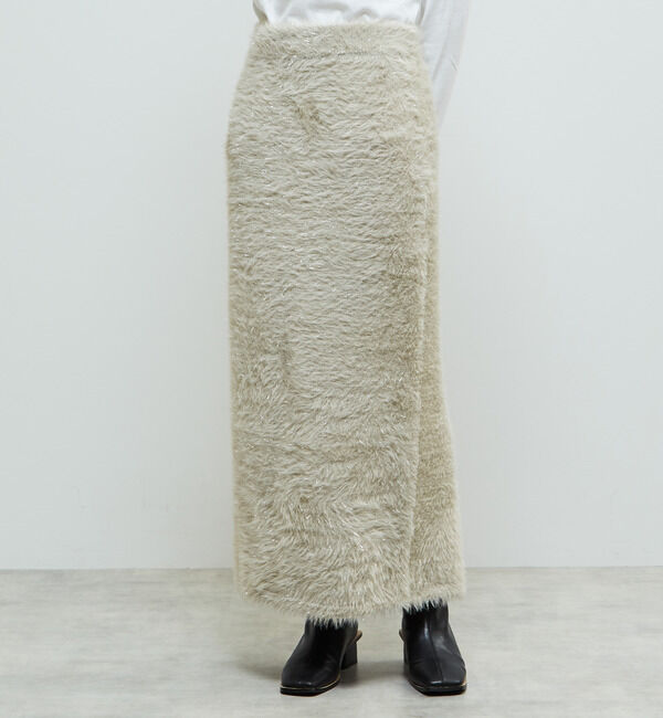 Soffitto「ラメシャギーニットスカート」|スカート|グレイッシュベージュ