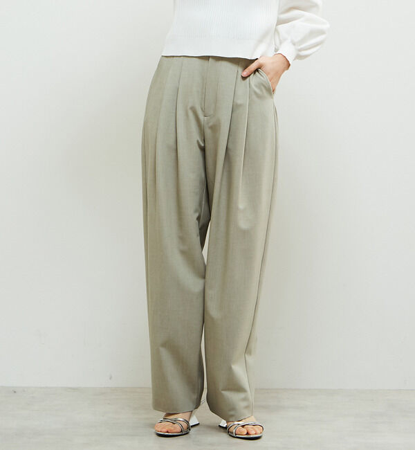 Soffitto「機能素材2タックストレッチセミワイドパンツ」|その他|ライトカーキ