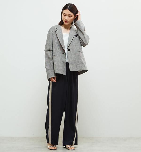 SOFFITTO「袖が取り外し可能2WAY麻混ジャケット」|テーラードジャケット|