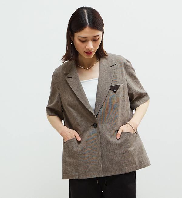 SOFFITTO「袖が取り外し可能2WAY麻混ジャケット」|テーラードジャケット|その他2