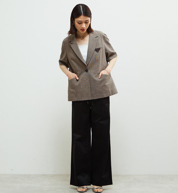 SOFFITTO「袖が取り外し可能2WAY麻混ジャケット」|テーラードジャケット|