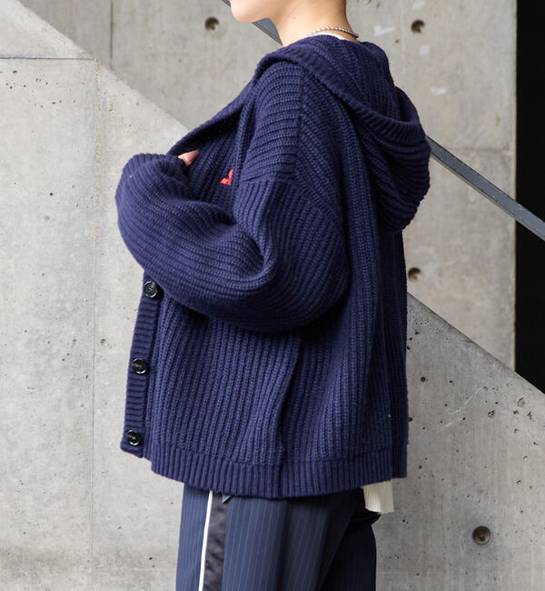 SOFFITTO「フード付きニットカーディガン」|カーディガン|