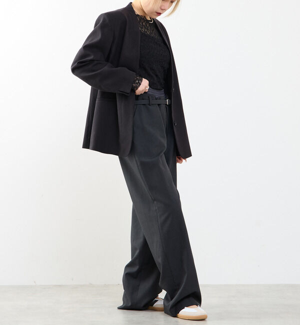 SOFFITTO「【A_/エース】リネン混ノーカラージャケット」|ノーカラージャケット|