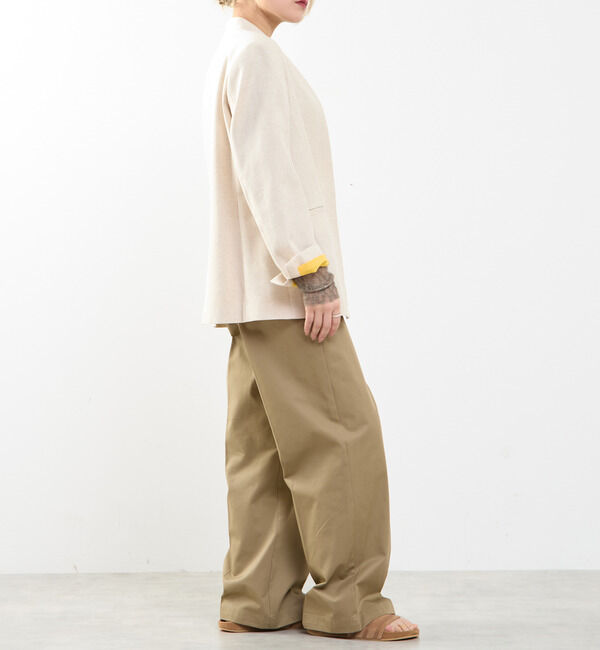 SOFFITTO「【A_/エース】リネン混ノーカラージャケット」|ノーカラージャケット|