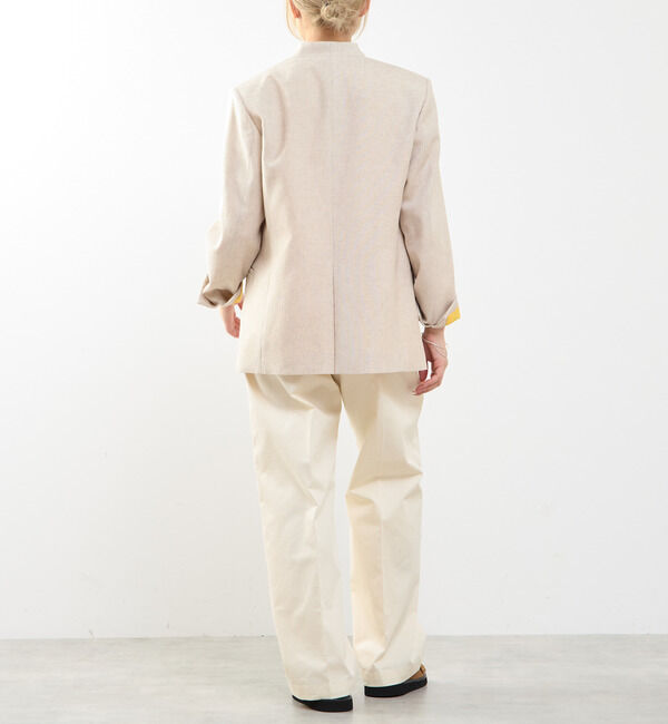 SOFFITTO「【A_/エース】リネン混ノーカラージャケット」|ノーカラージャケット|