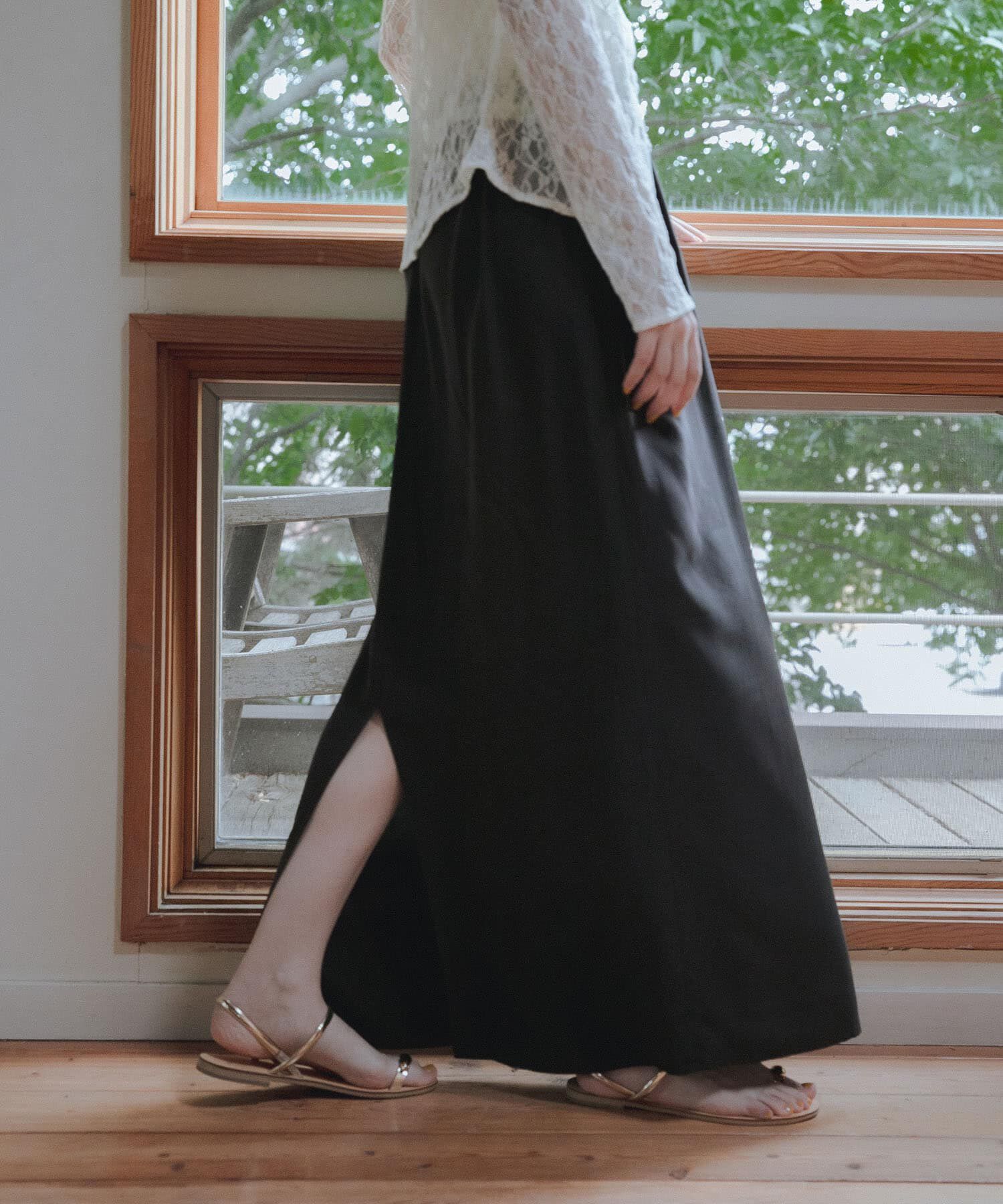 URBAN RESEARCH「キュプラレーヨンギャザーIラインスカート」|スカート|ブラウン