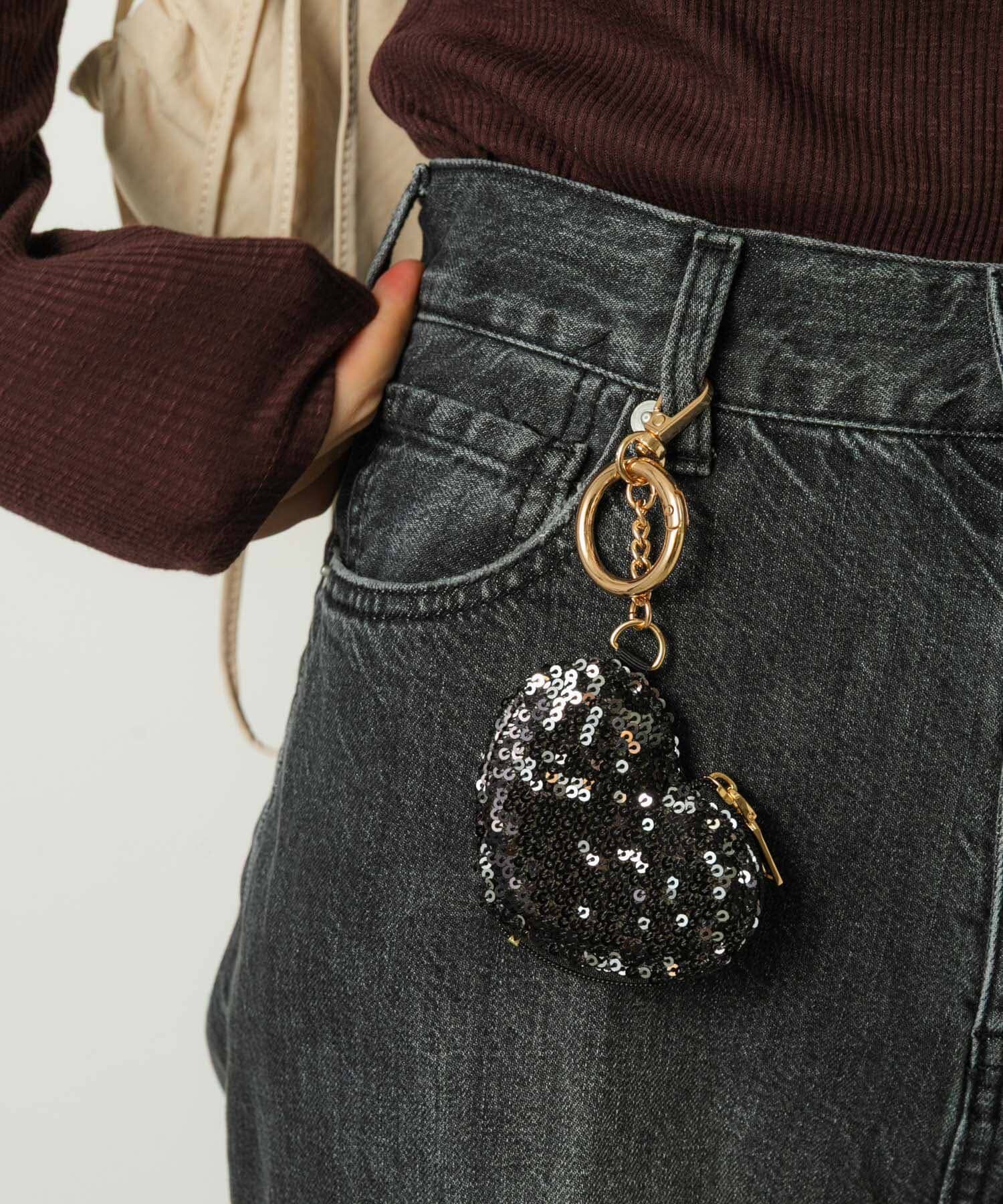 Sonny Label 「スパンコールハートコインケース」|コインケース|ブラック