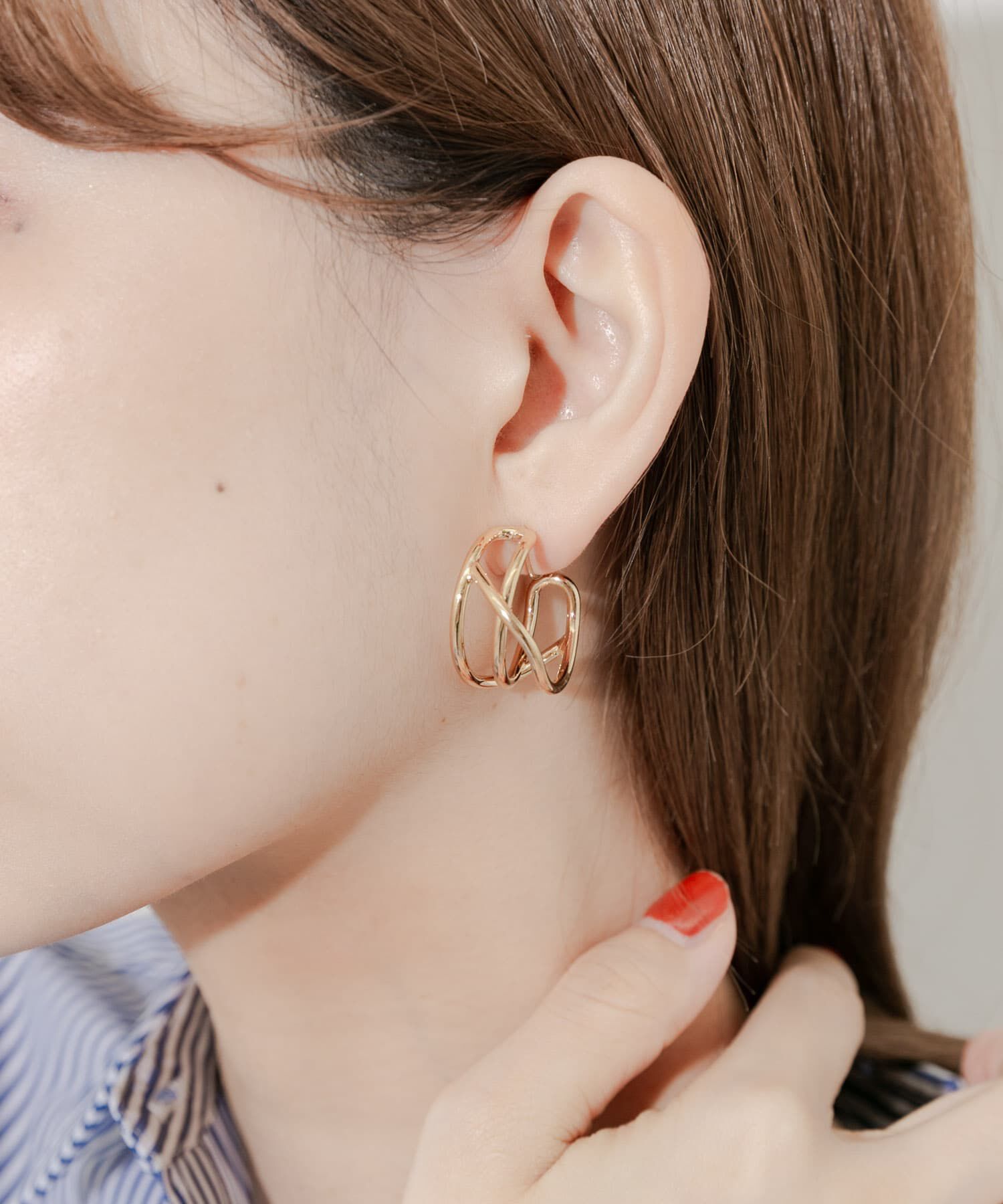 SMELLY「ニュアンスメタルワイドフープイヤリング」|イヤリング|