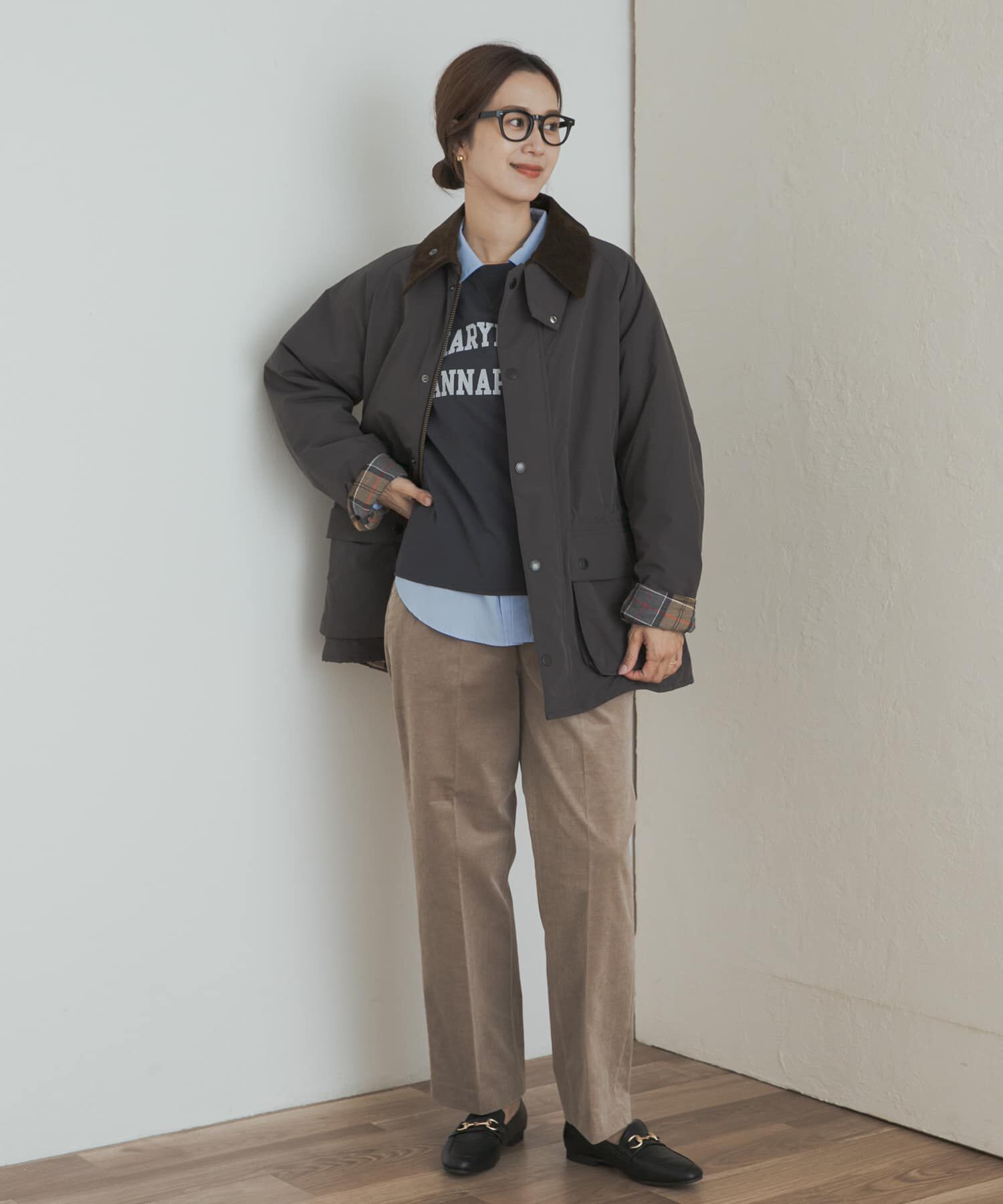 URBAN RESEARCH DOORS「『別注』Barbour　OS BEDALE PADDED」|ノーカラーコート|