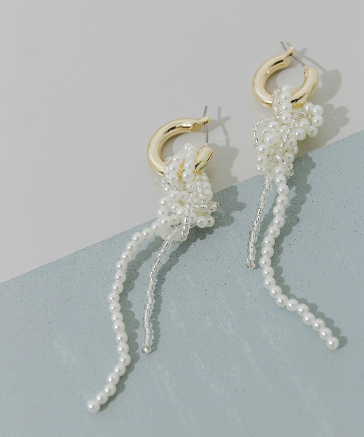 SMELLY「パールノットラリエット2WAYフープピアス」|ピアス|