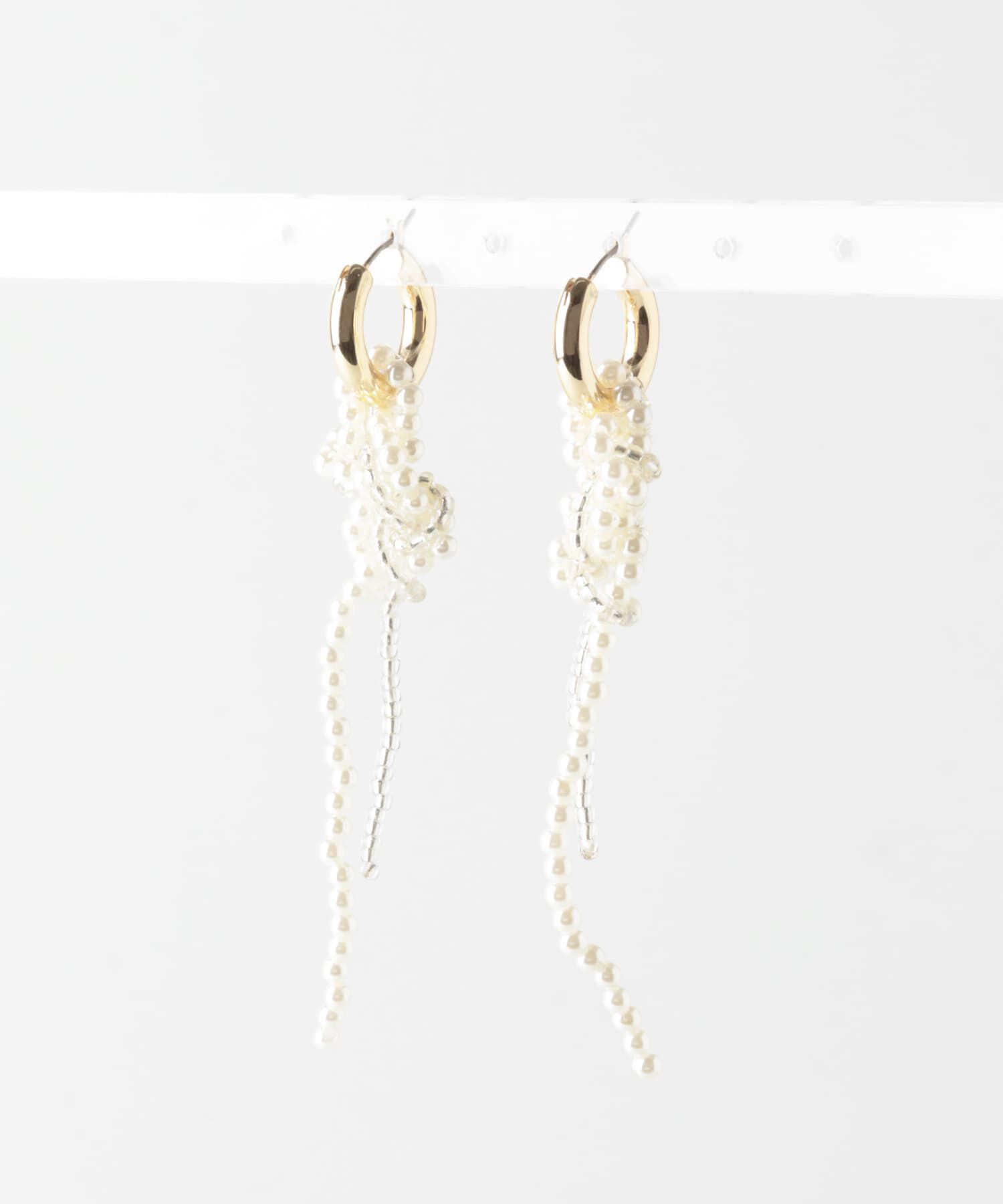 SMELLY「パールノットラリエット2WAYフープピアス」|ピアス|