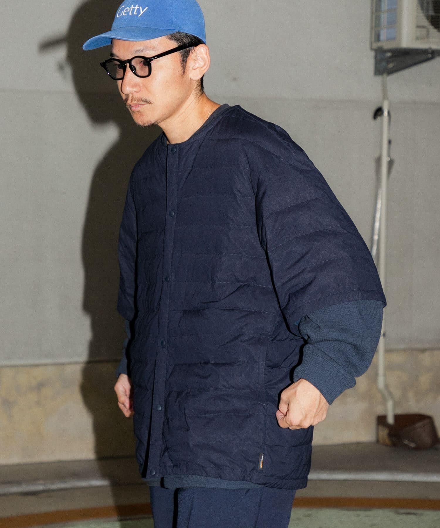 URBAN RESEARCH「Wide Dad　Dad HANSODE MIDDLE DOWN」|ダウン|ネイビー