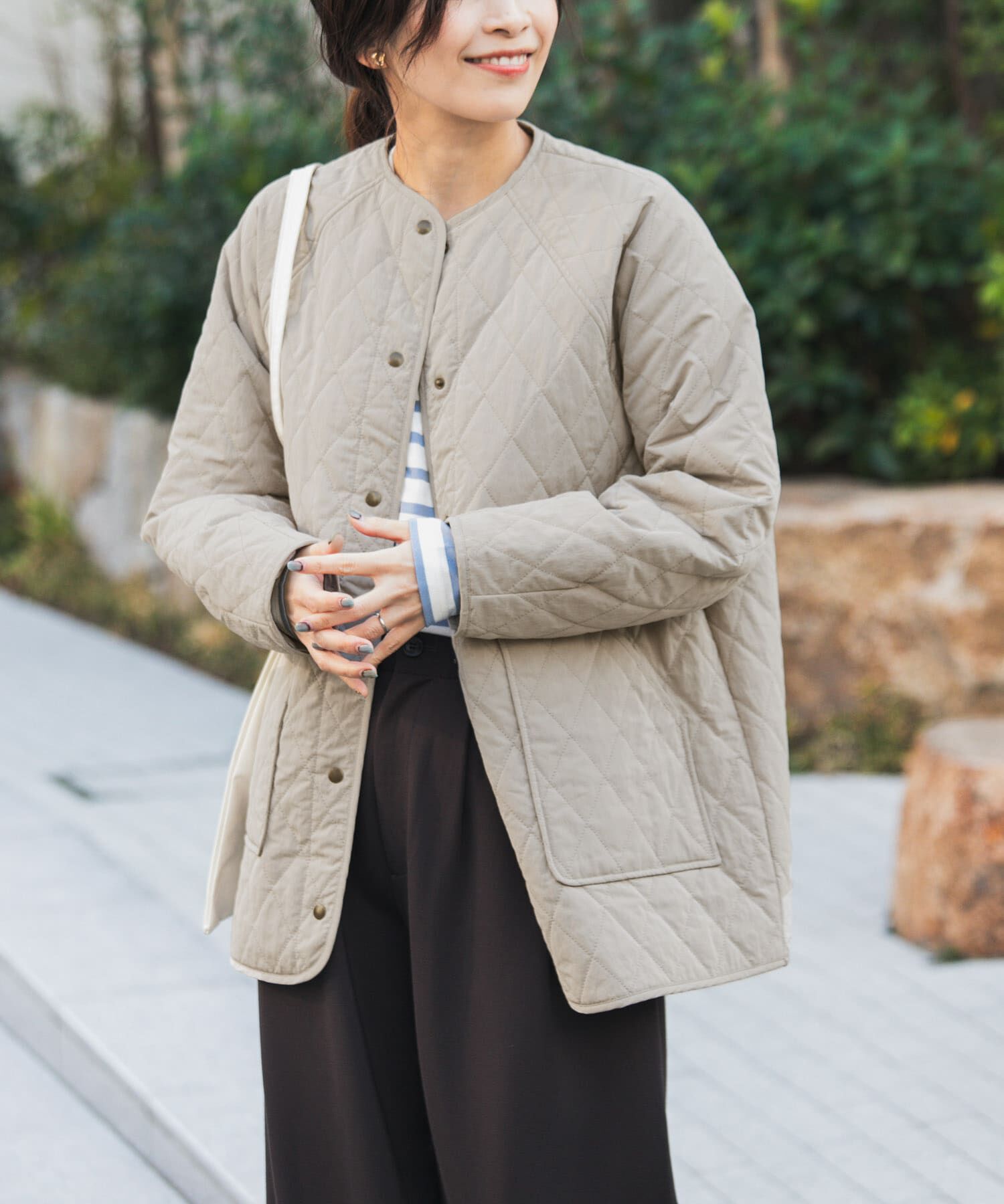 URBAN RESEARCH DOORS「『撥水』カポックキルトミドルジャケット」|ダウン|