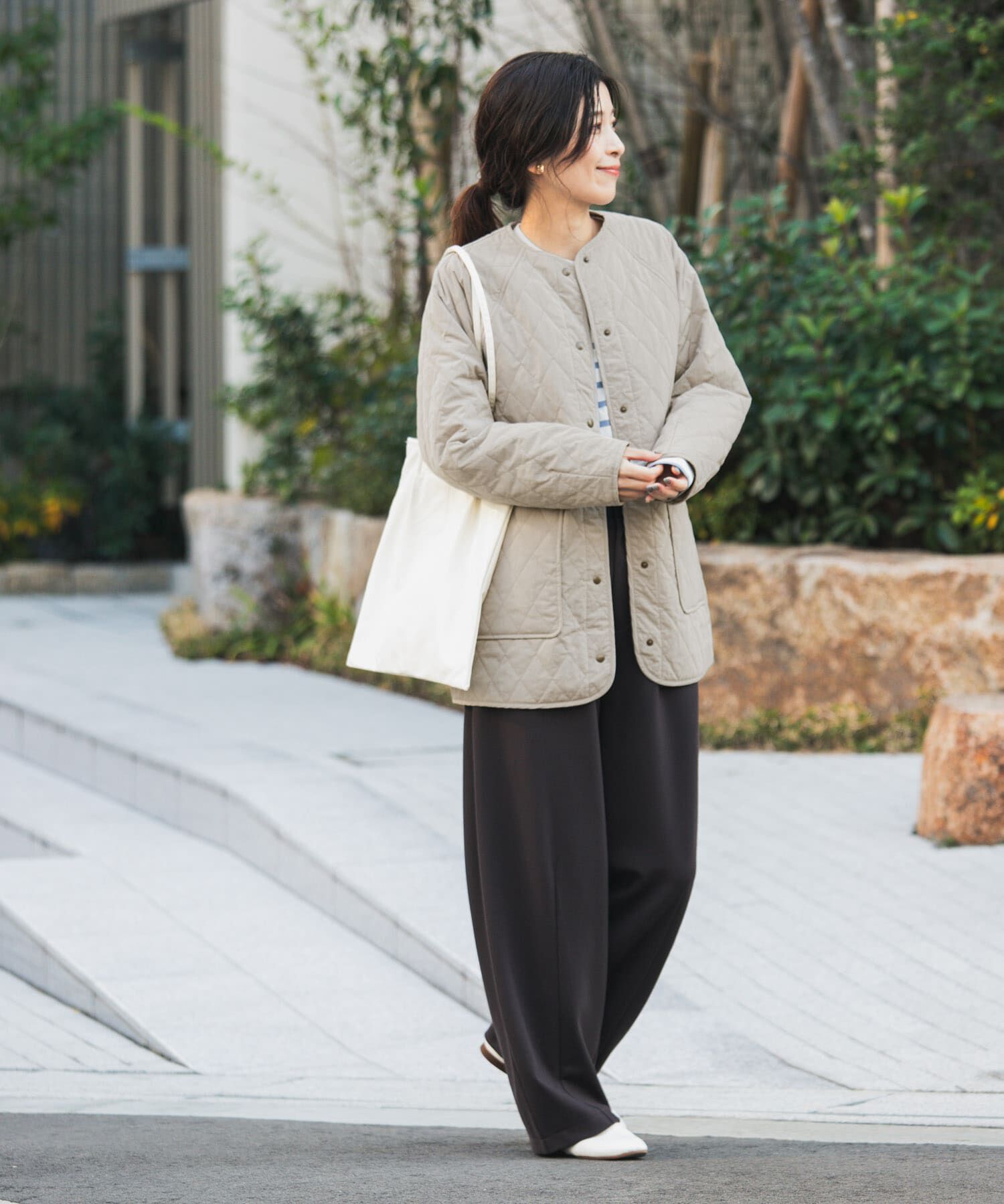 URBAN RESEARCH DOORS「『撥水』カポックキルトミドルジャケット」|ダウン|