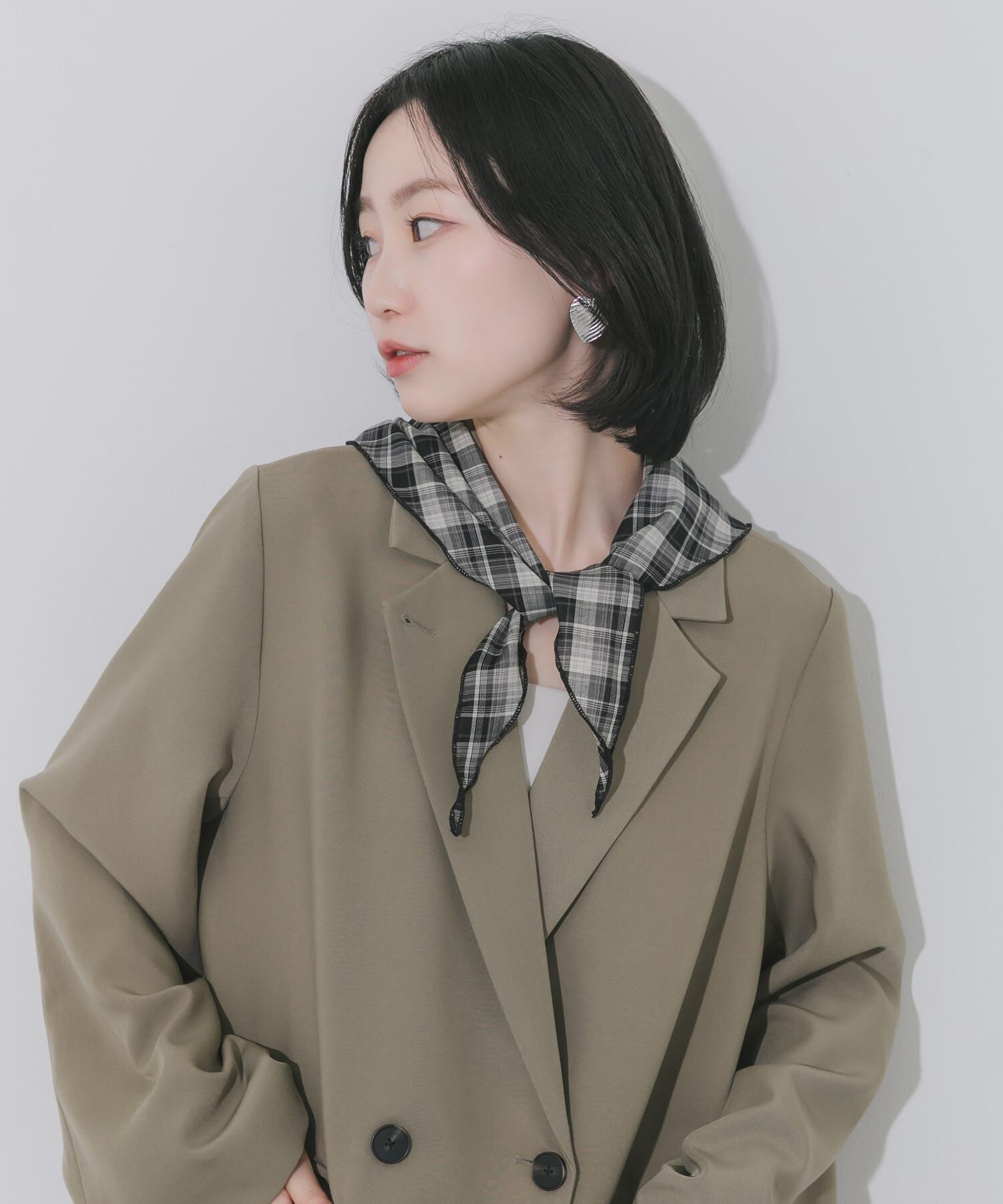 SMELLY「チェックサンカクスカーフ」|バンダナ・スカーフ|