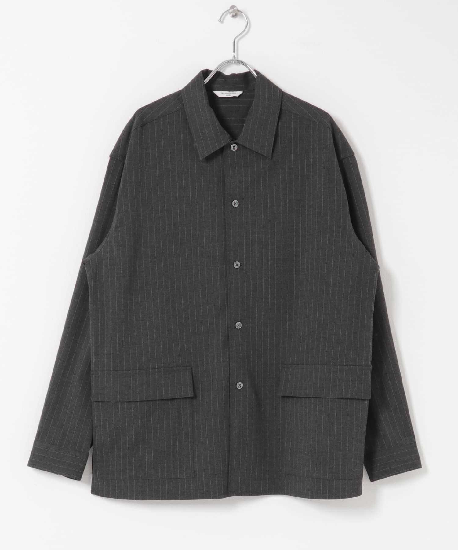 URBAN RESEARCH DOORS「ウールライクシャツジャケット」|ノーカラーコート|