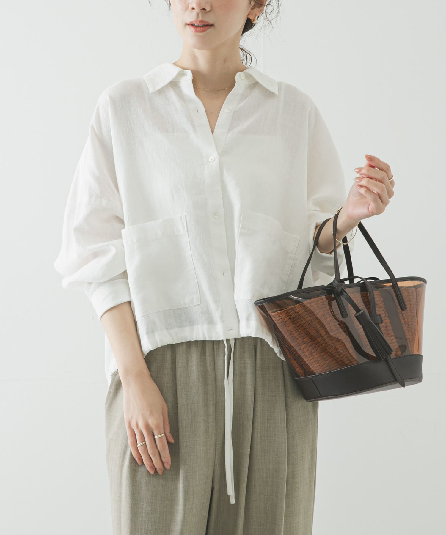 URBAN RESEARCH「ラミーレーヨンワイドショートシャツ」|シャツ・ブラウス|オフホワイト