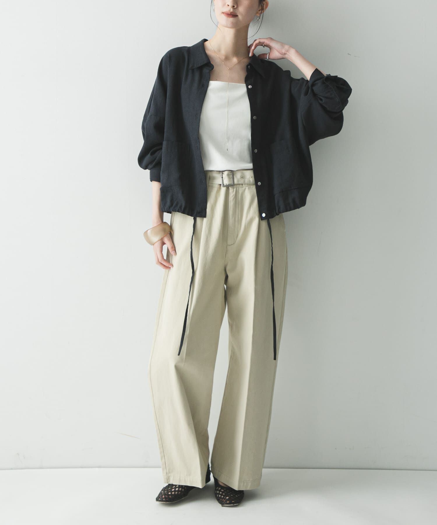 URBAN RESEARCH「ラミーレーヨンワイドショートシャツ」|シャツ・ブラウス|