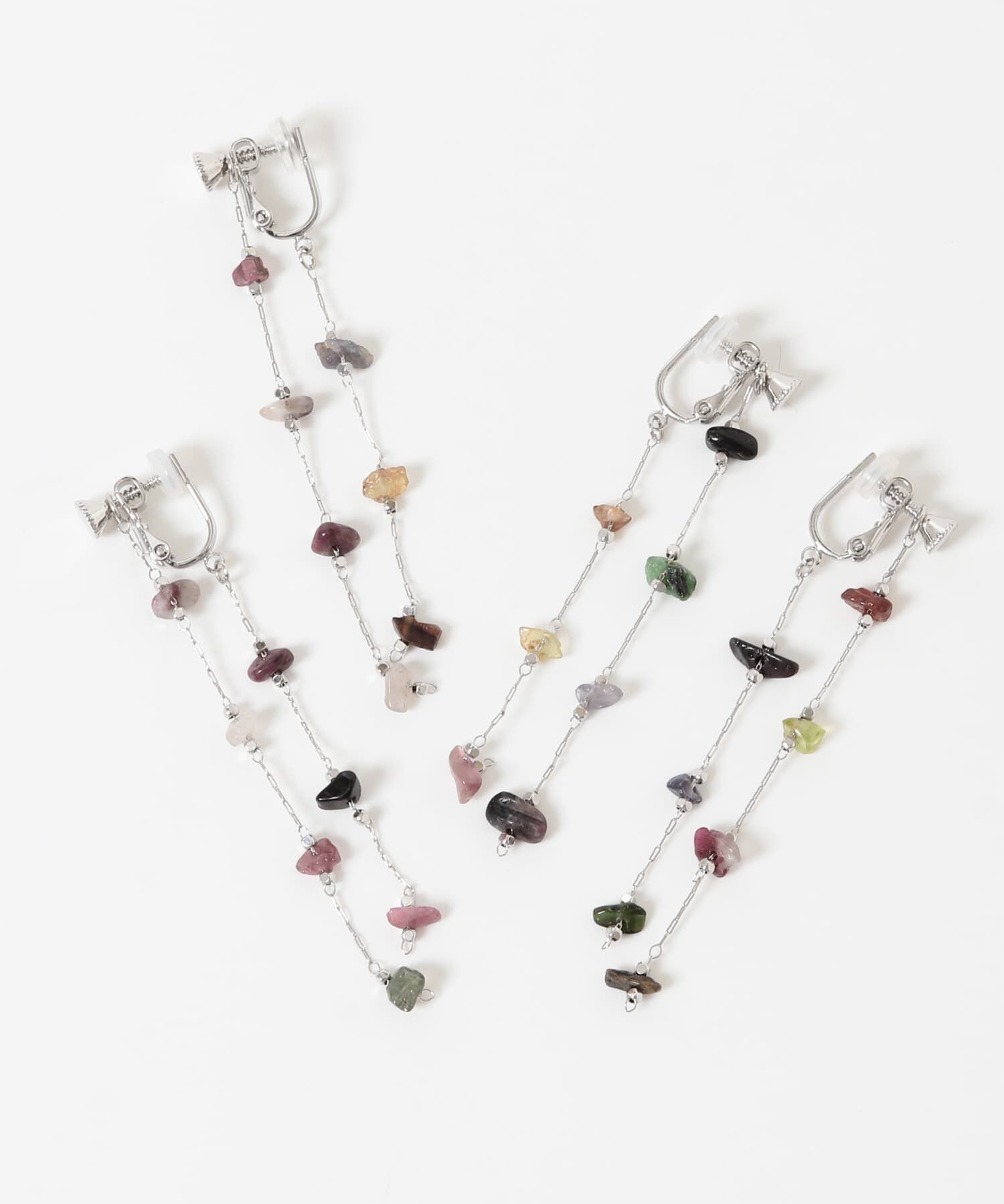 SMELLY「ストーンビーズチェーンイヤリング」|イヤリング|