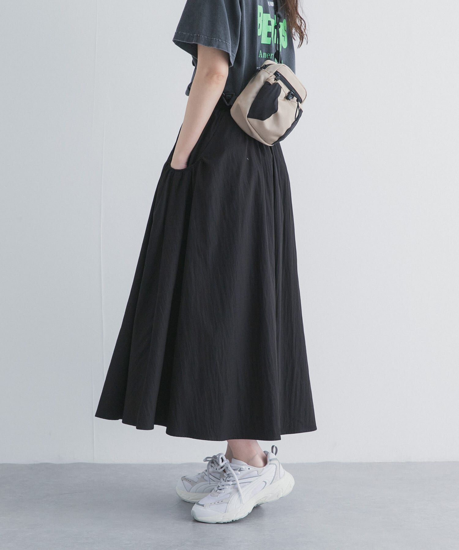 URBAN RESEARCH DOORS「撥水ポケットギャザースカート」|スカート|