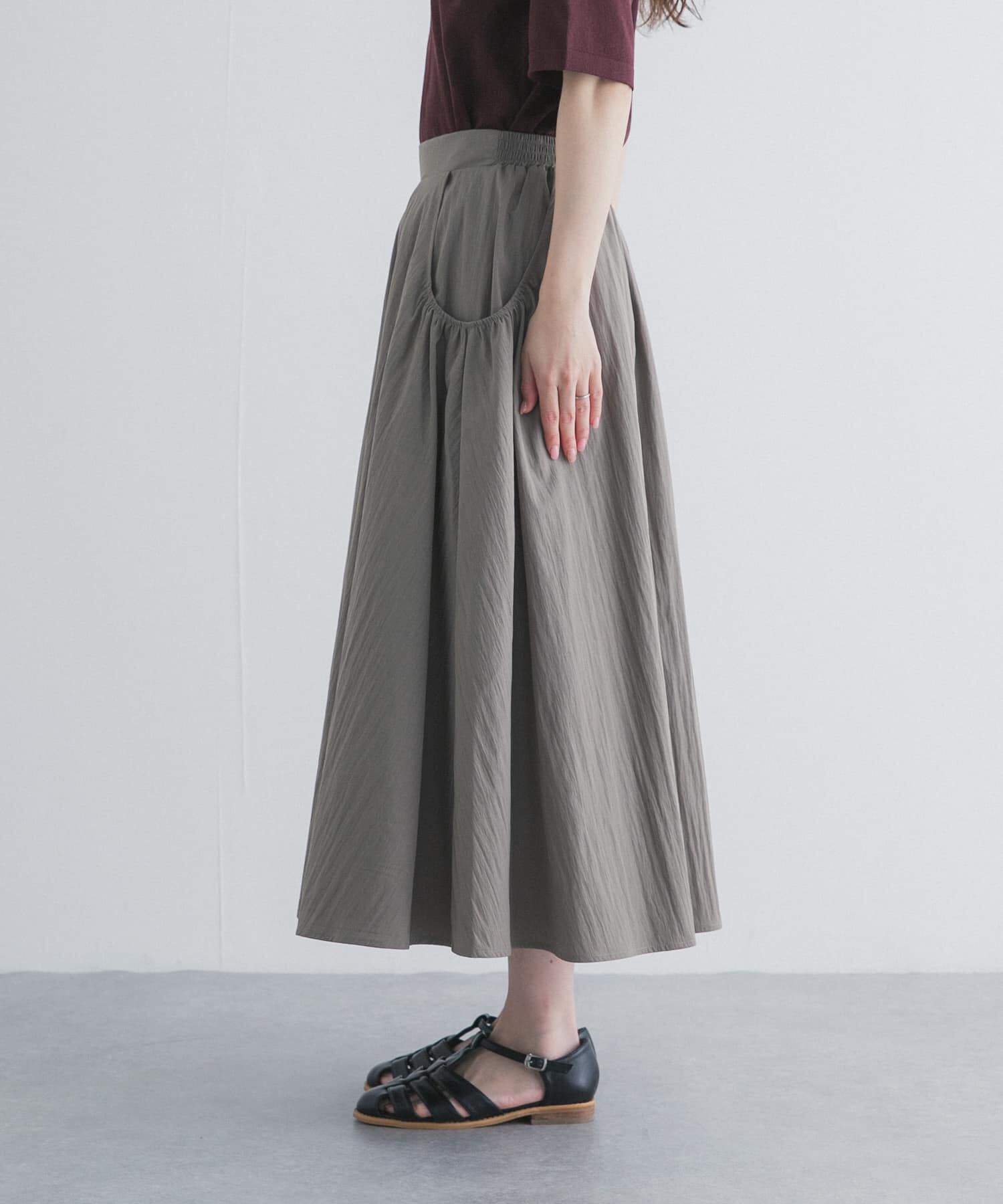 URBAN RESEARCH DOORS「撥水ポケットギャザースカート」|スカート|