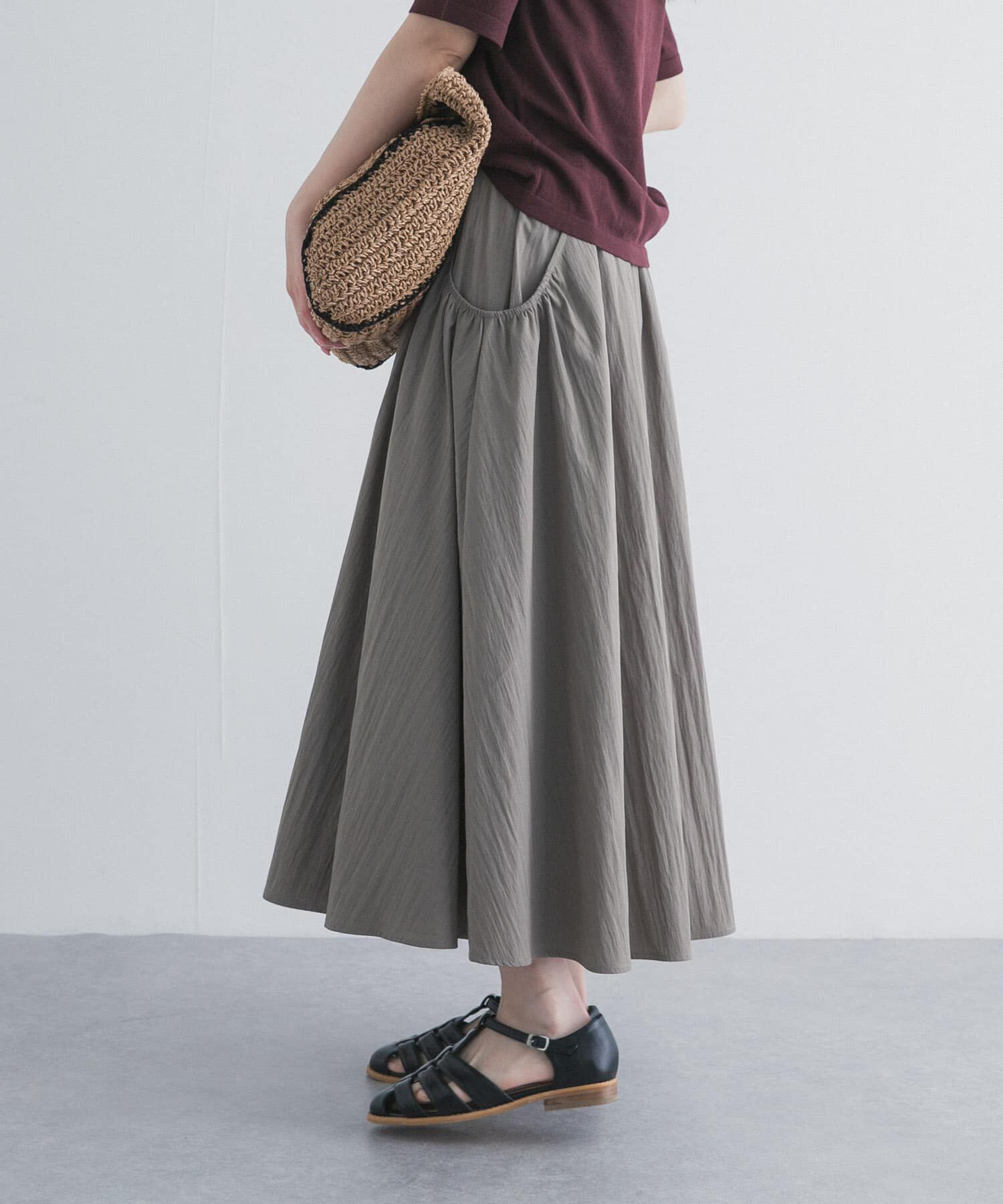 URBAN RESEARCH DOORS「撥水ポケットギャザースカート」|スカート|