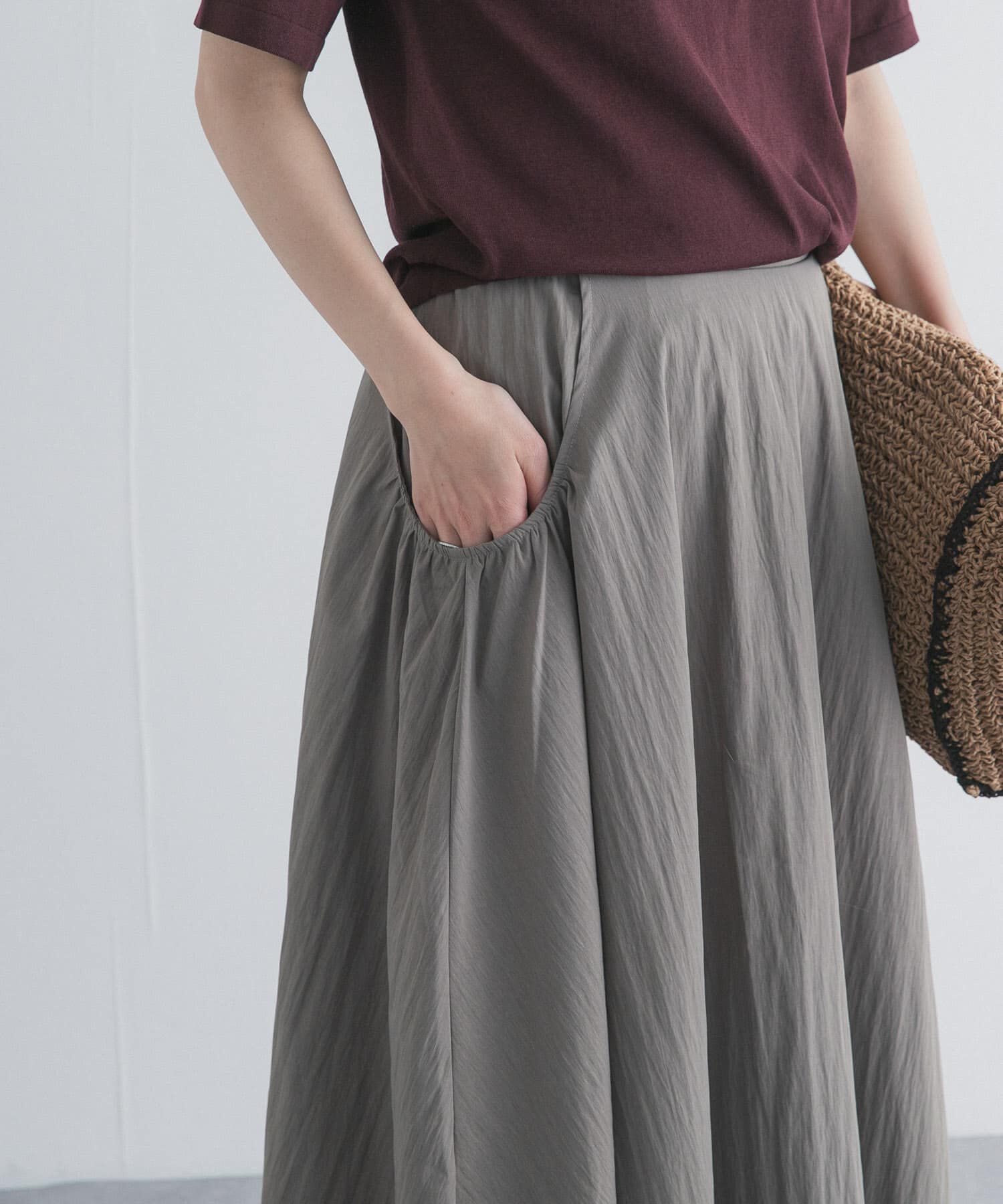 URBAN RESEARCH DOORS「撥水ポケットギャザースカート」|スカート|