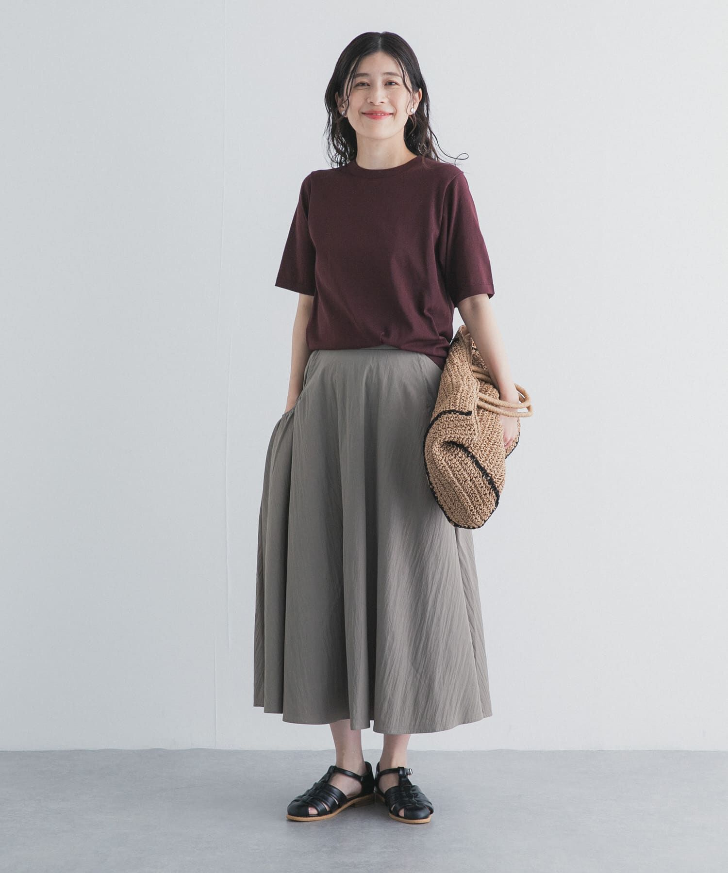 URBAN RESEARCH DOORS「撥水ポケットギャザースカート」|スカート|