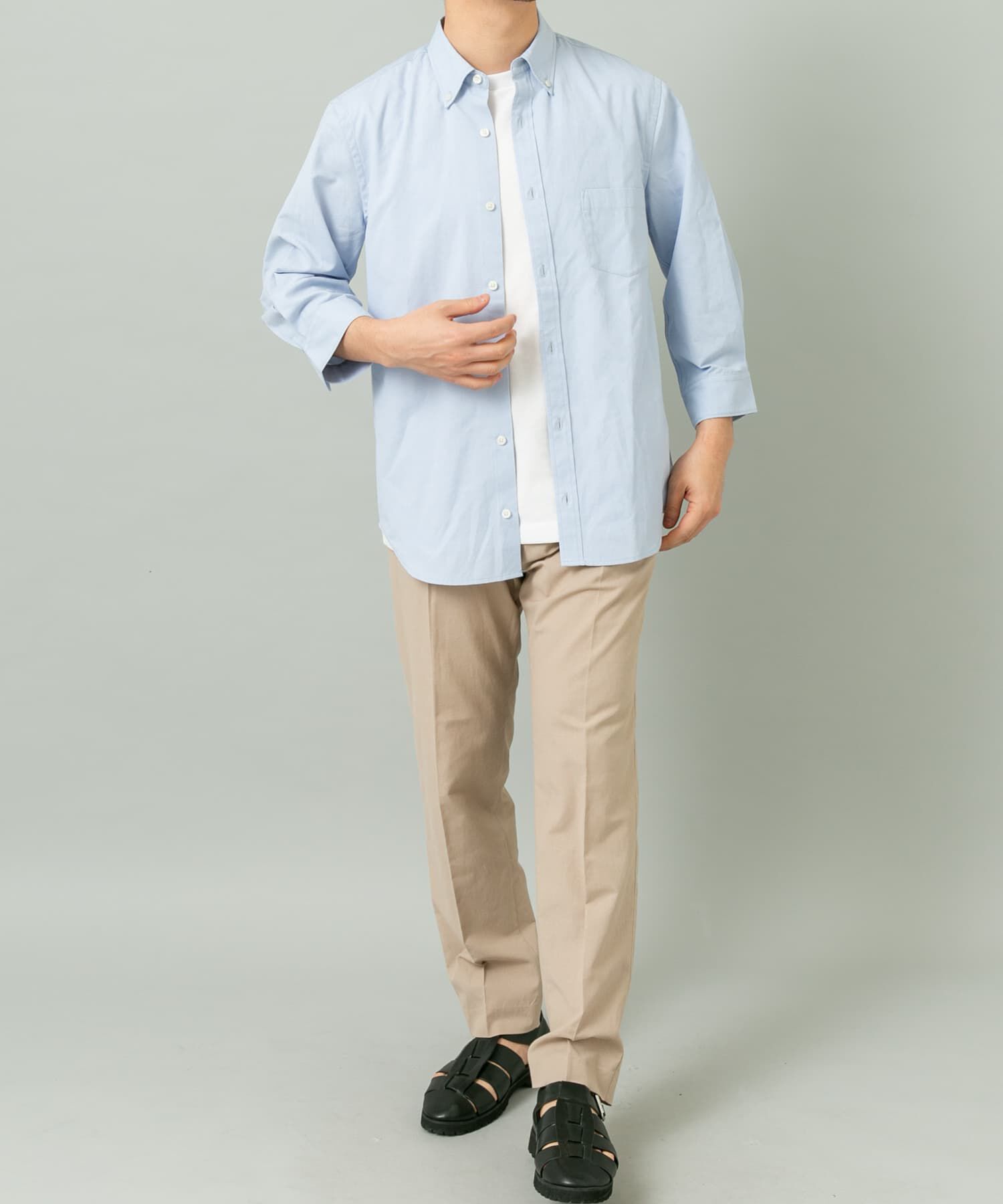 URBAN RESEARCH ROSSO「ハイパフォーマンスリネン七分袖シャツ」|シャツ・ブラウス|