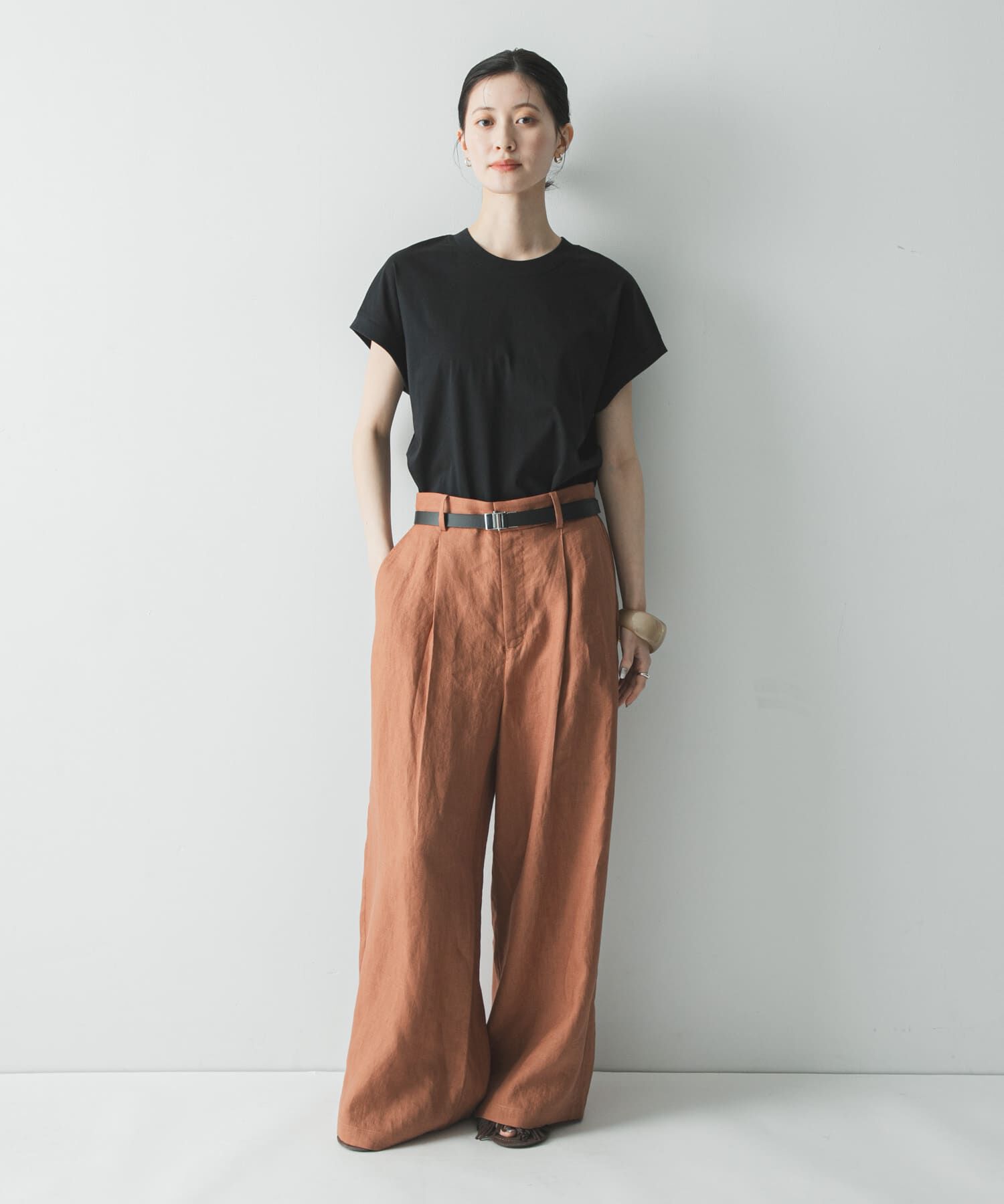 URBAN RESEARCH「『UR TECH』スーピマコットンフレンチスリーブカットソー」|Tシャツ・カットソー|