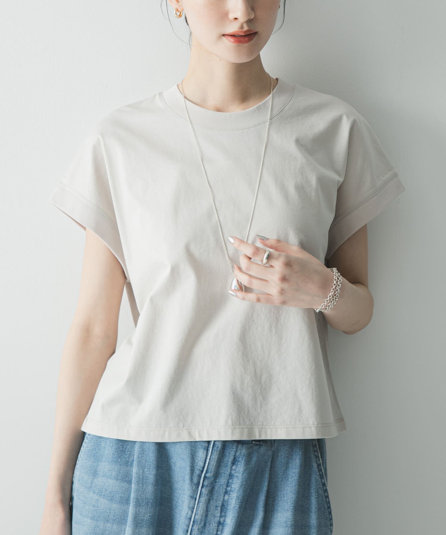 URBAN RESEARCH「『UR TECH』スーピマコットンフレンチスリーブカットソー」|Tシャツ・カットソー|