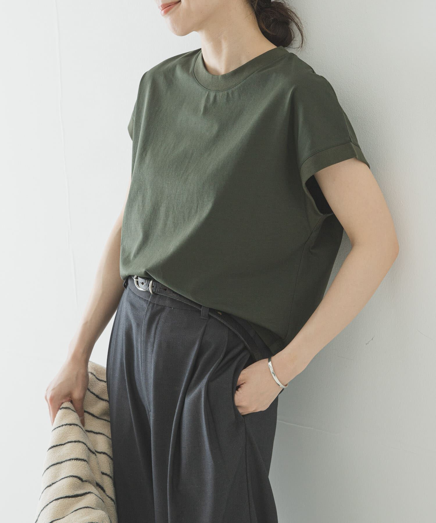 URBAN RESEARCH「『UR TECH』スーピマコットンフレンチスリーブカットソー」|Tシャツ・カットソー|