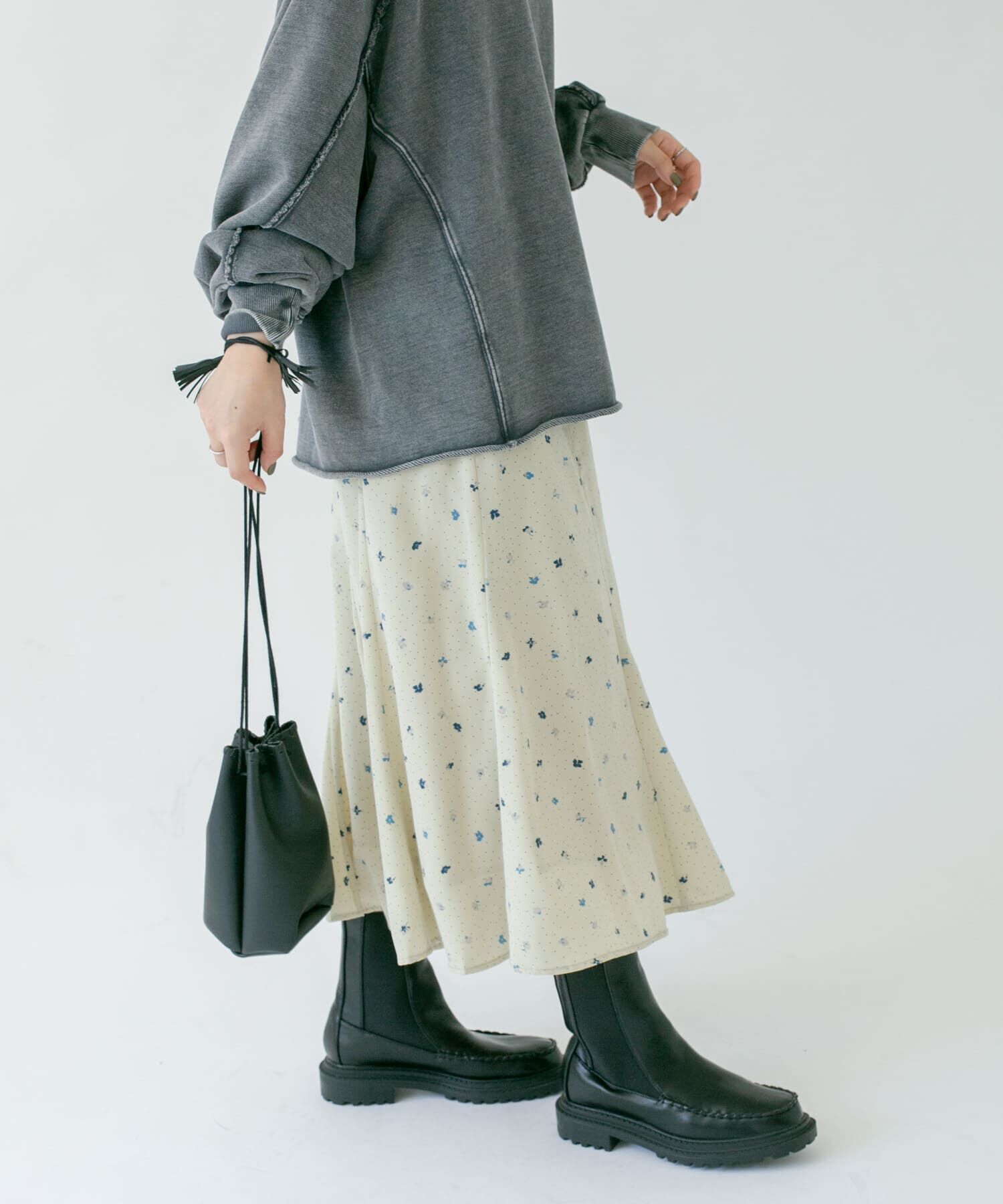  「ドット&times;フラワーマーメイドスカート」|スカート|