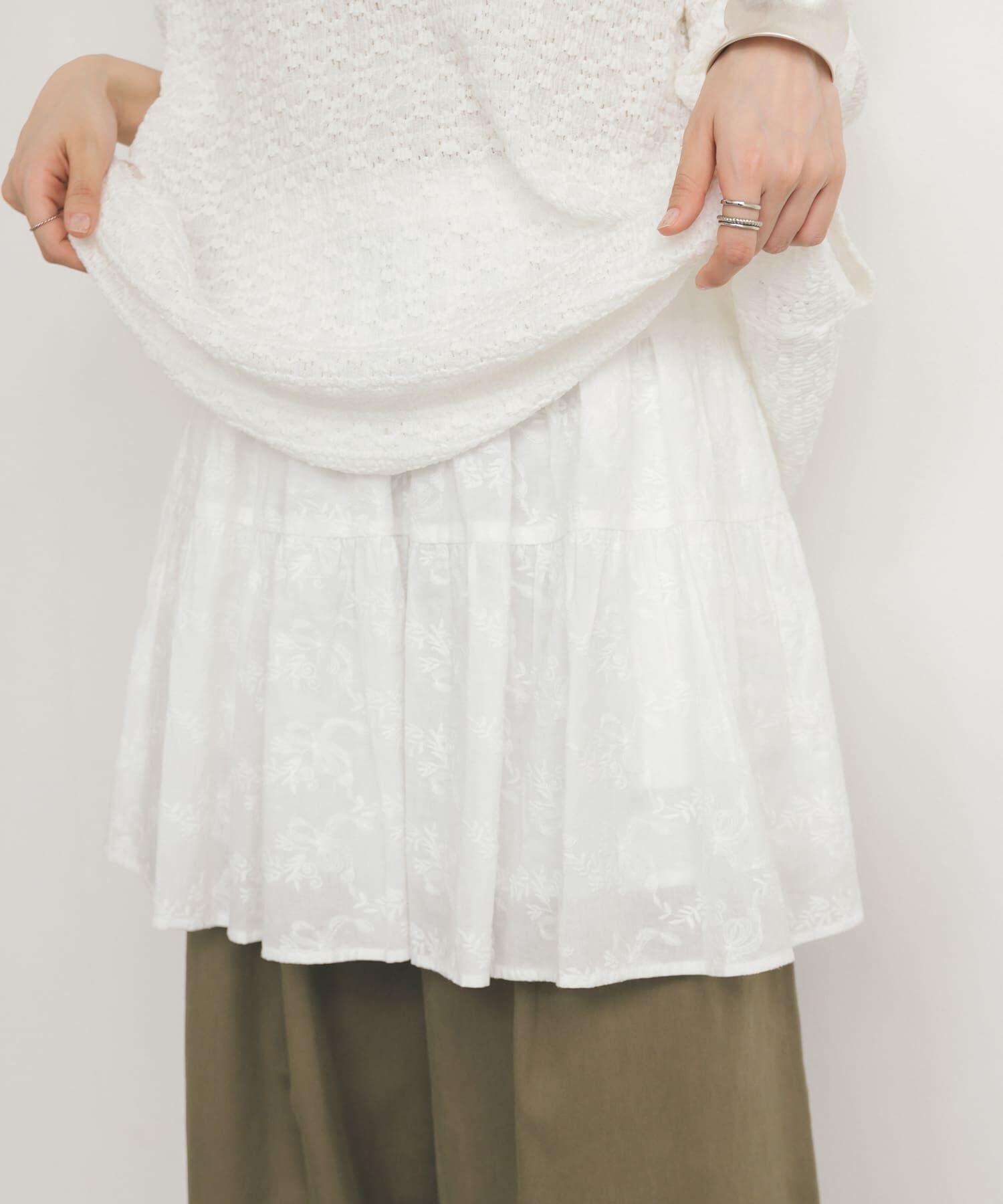  「エンブロイダリーミニスカート」|スカート|