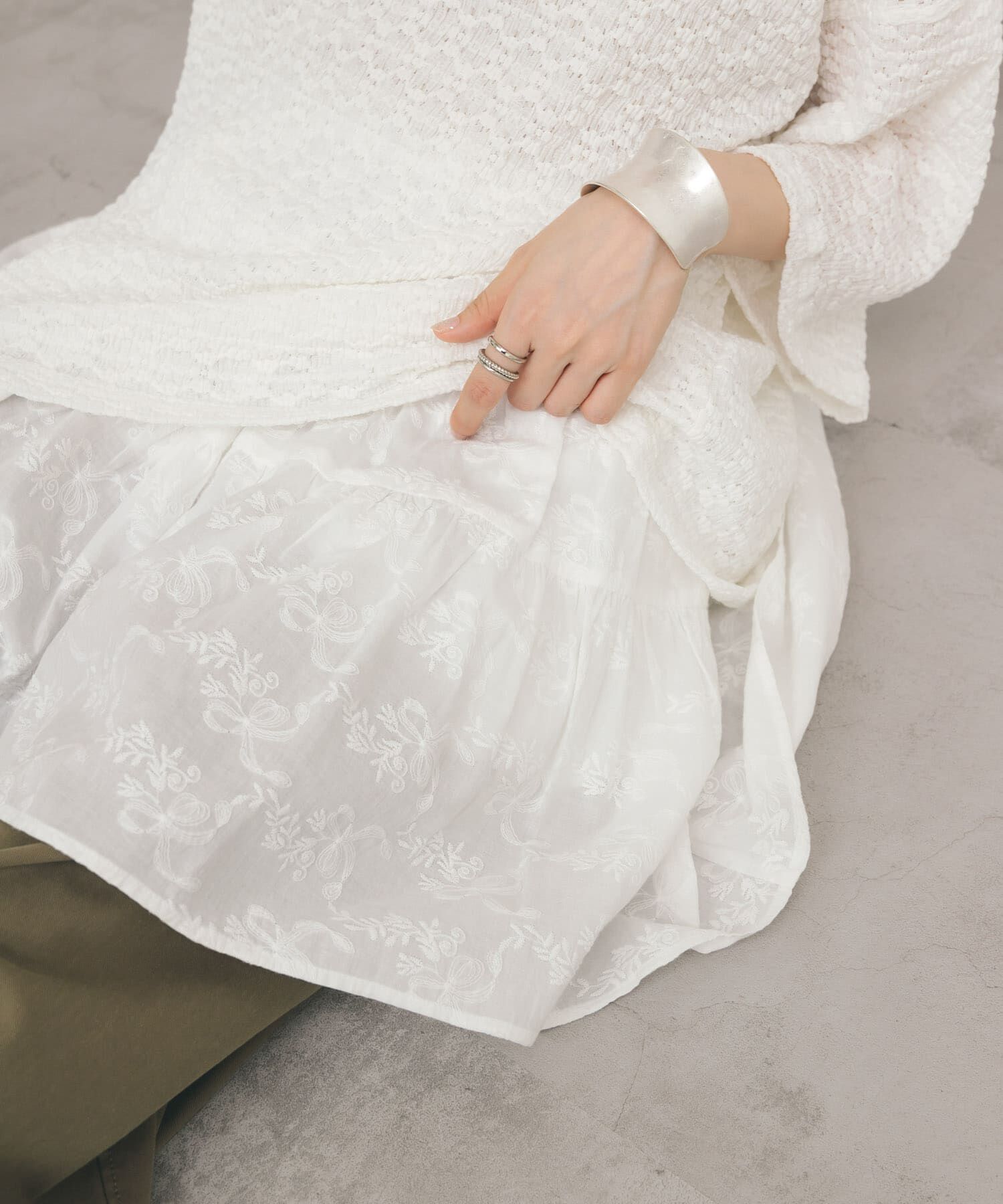  「エンブロイダリーミニスカート」|スカート|