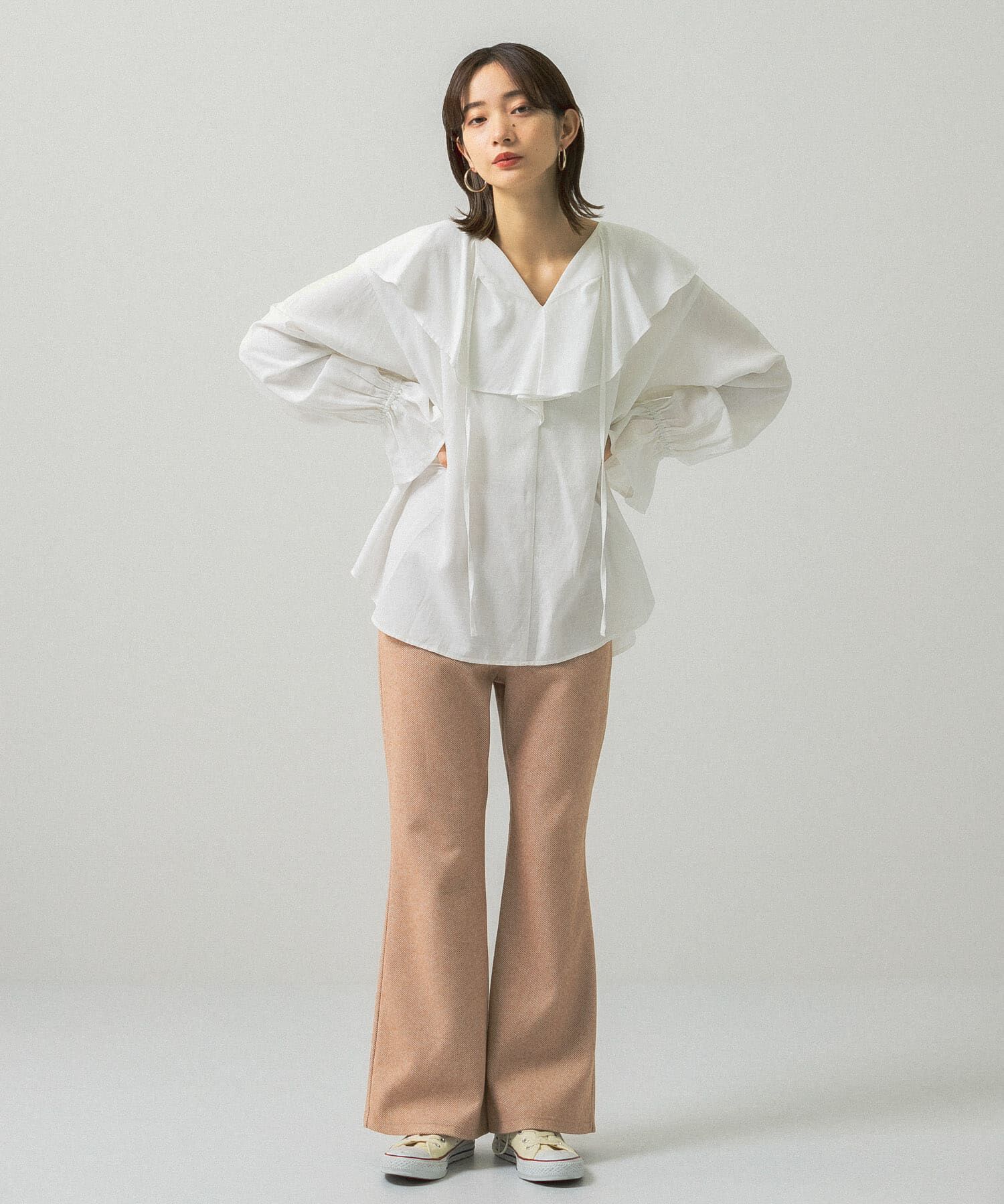  「ストレッチヘリンボンフレアーパンツ」|その他|