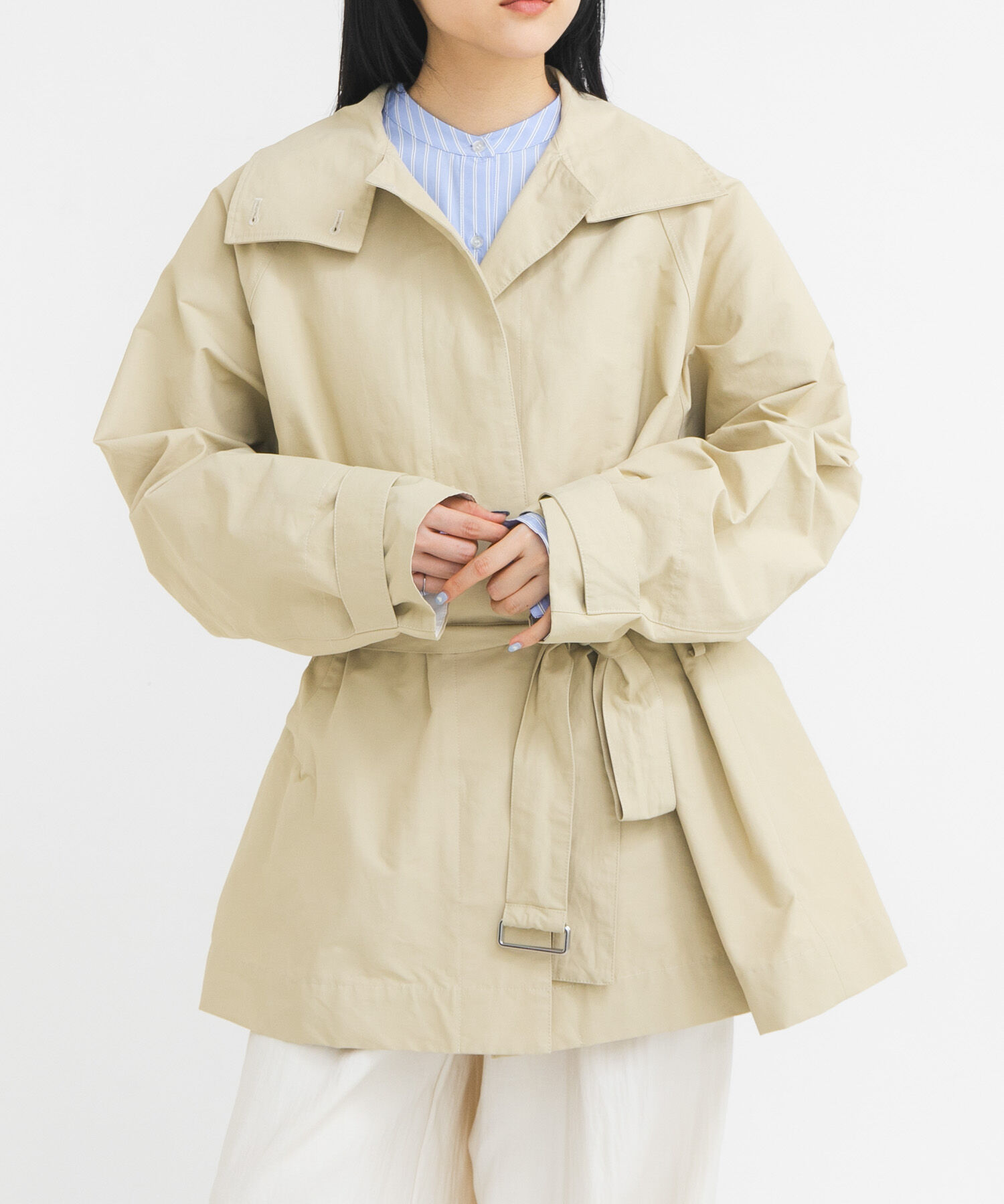  「テントラインBIGミドルコート」|ノーカラーコート|