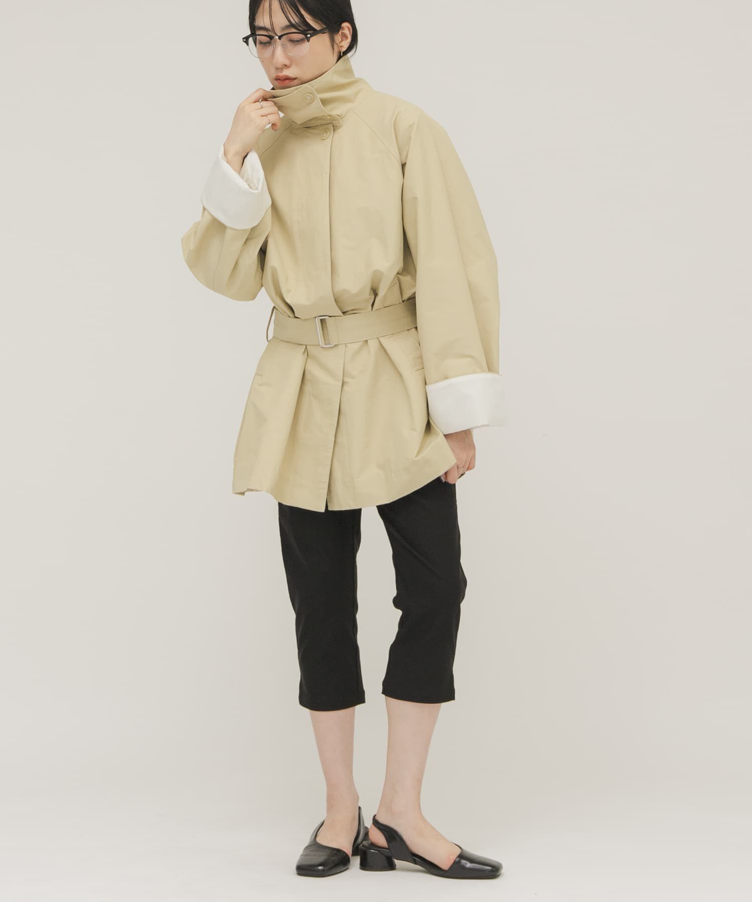  「テントラインBIGミドルコート」|ノーカラーコート|