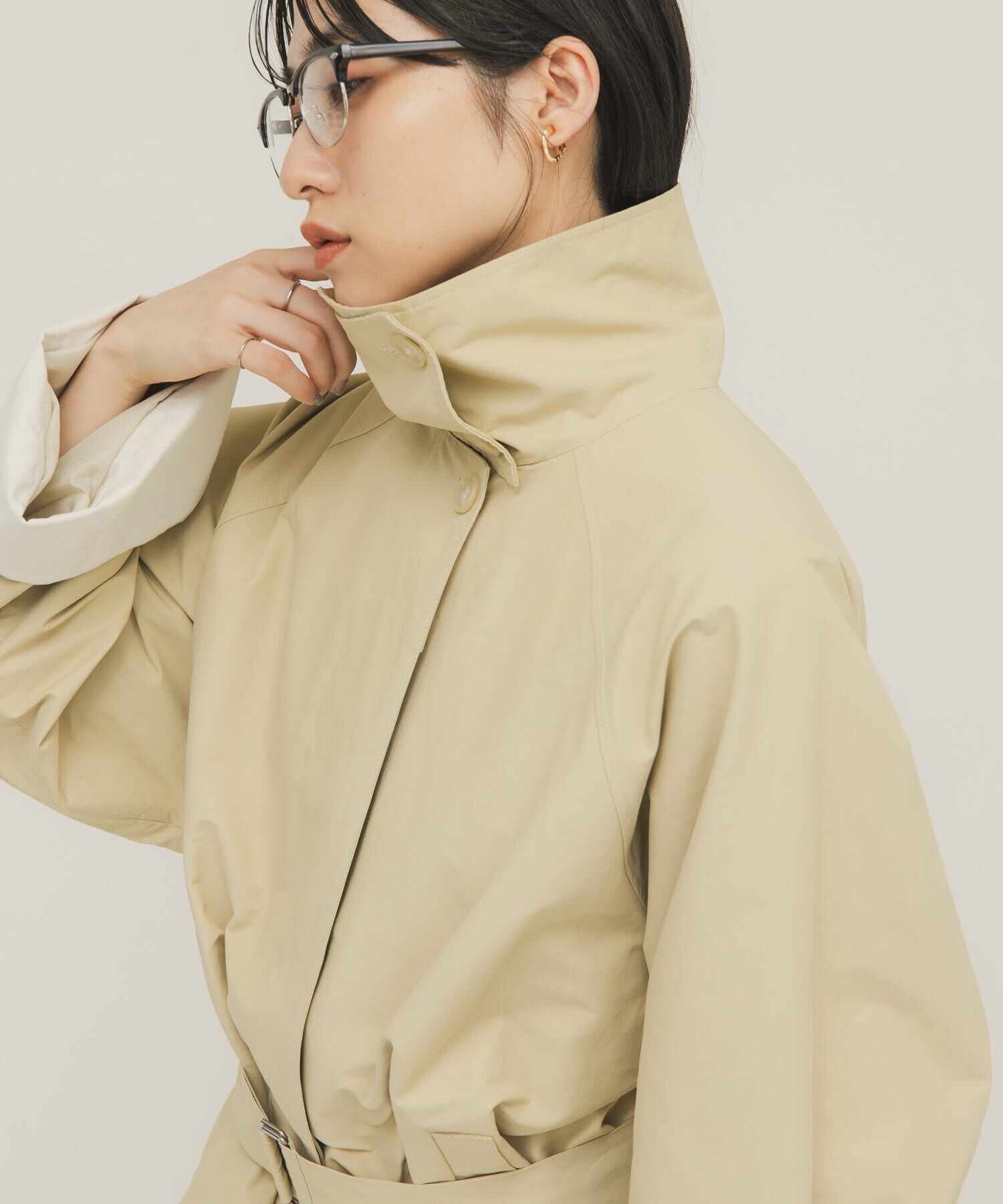  「テントラインBIGミドルコート」|ノーカラーコート|