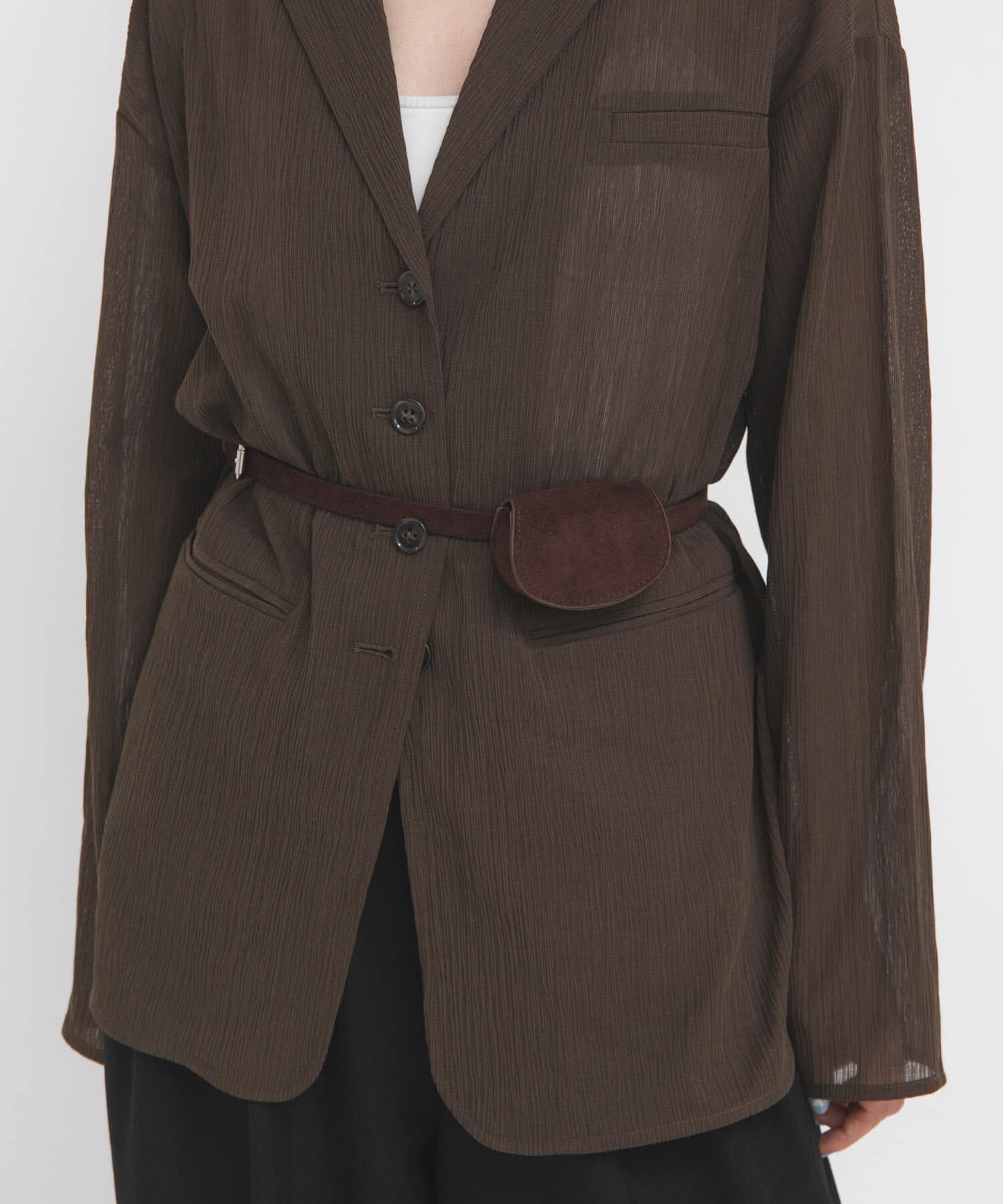  「ミニポーチベルト」|ベルト|ブラウン