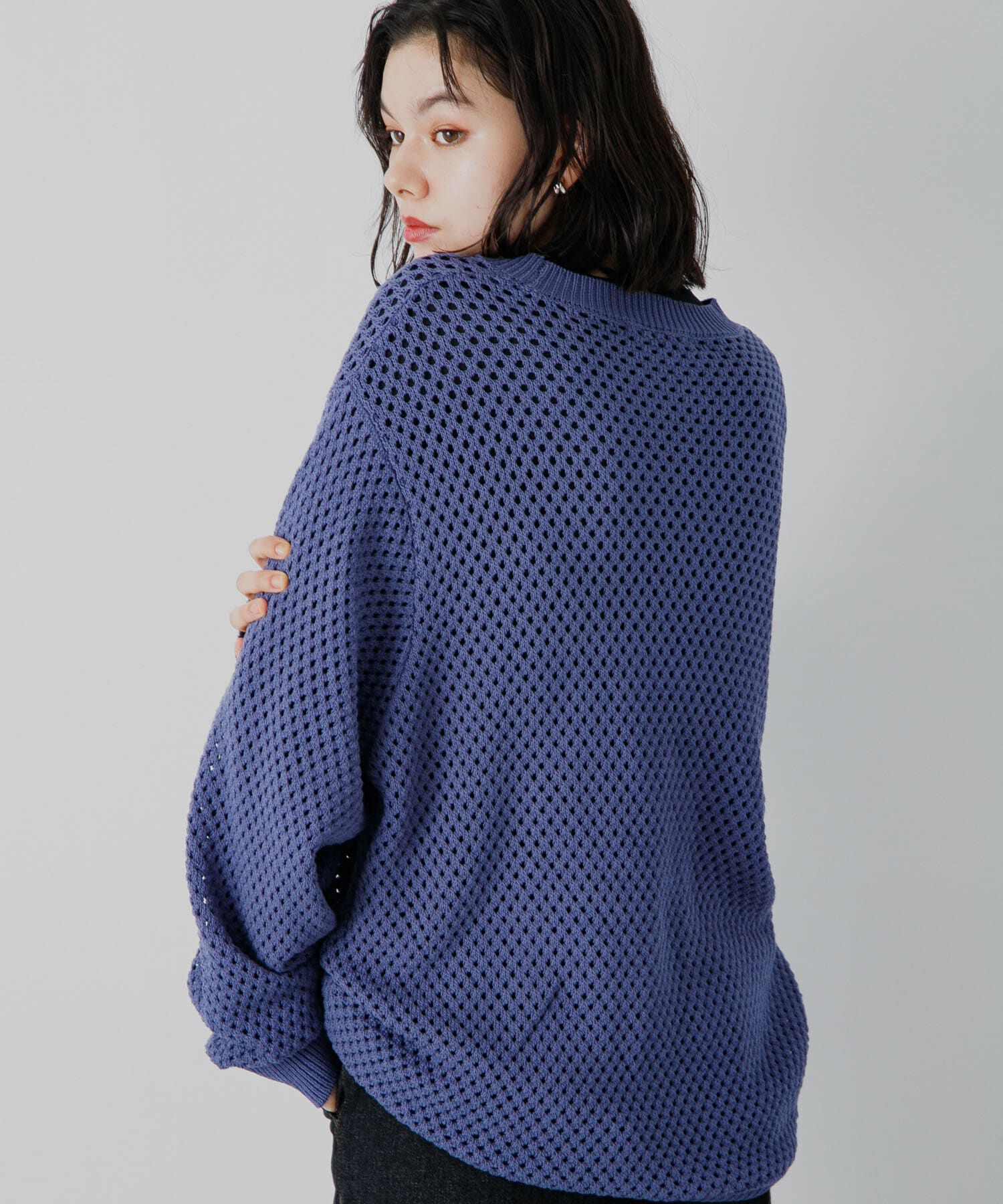 SENSE OF PLACE by URBAN RESEARCH「『洗濯可』シアーメッシュクルーネックニット」|ニット・セーター|