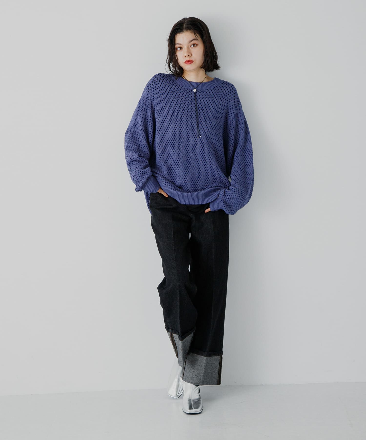 SENSE OF PLACE by URBAN RESEARCH「『洗濯可』シアーメッシュクルーネックニット」|ニット・セーター|