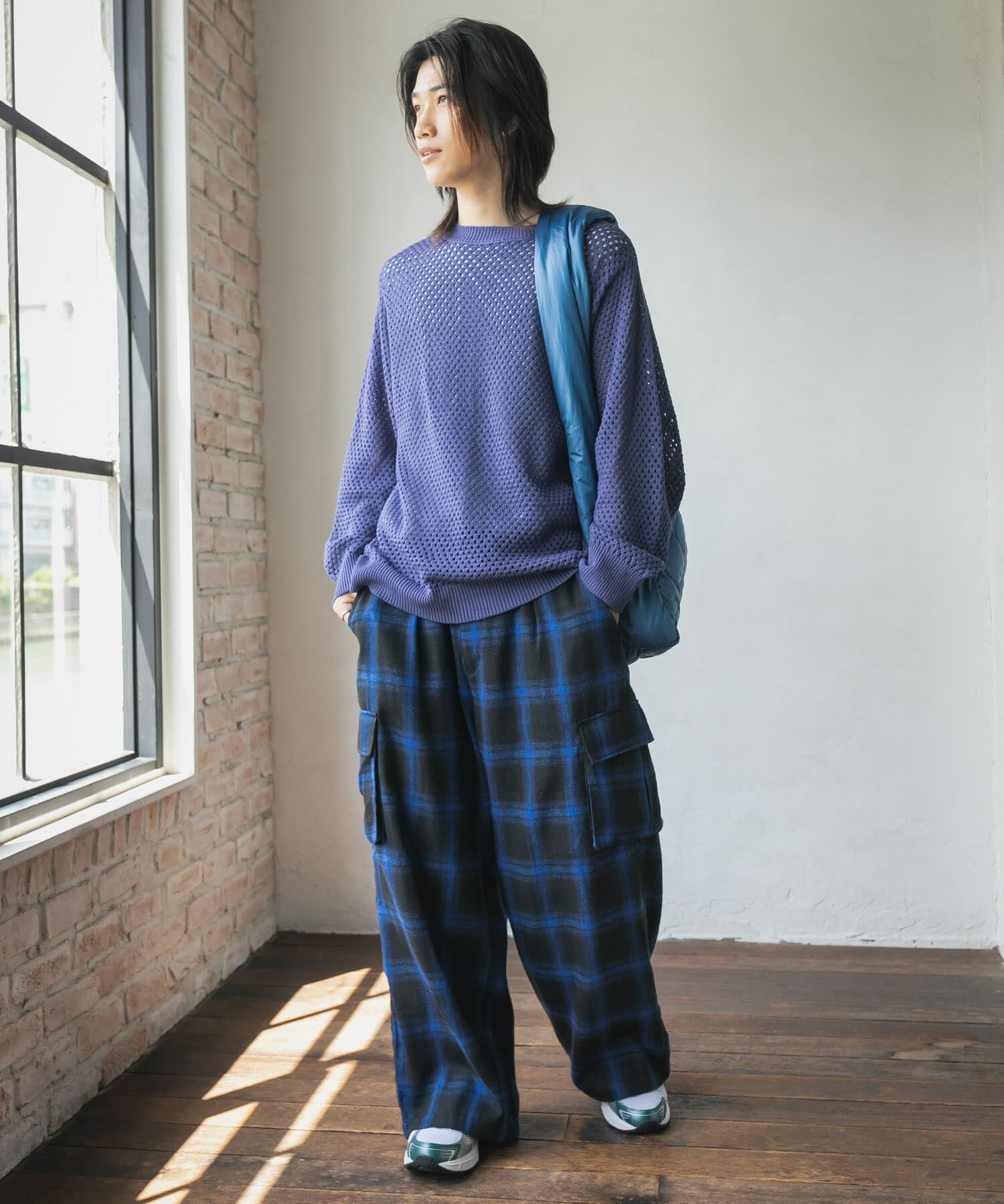 SENSE OF PLACE by URBAN RESEARCH「『洗濯可』シアーメッシュクルーネックニット」|ニット・セーター|