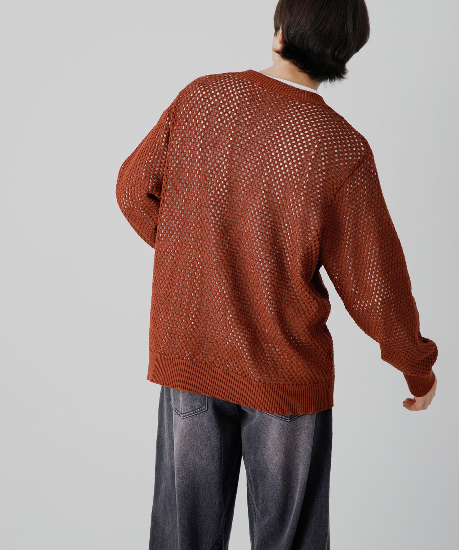 SENSE OF PLACE by URBAN RESEARCH「『洗濯可』シアーメッシュクルーネックニット」|ニット・セーター|