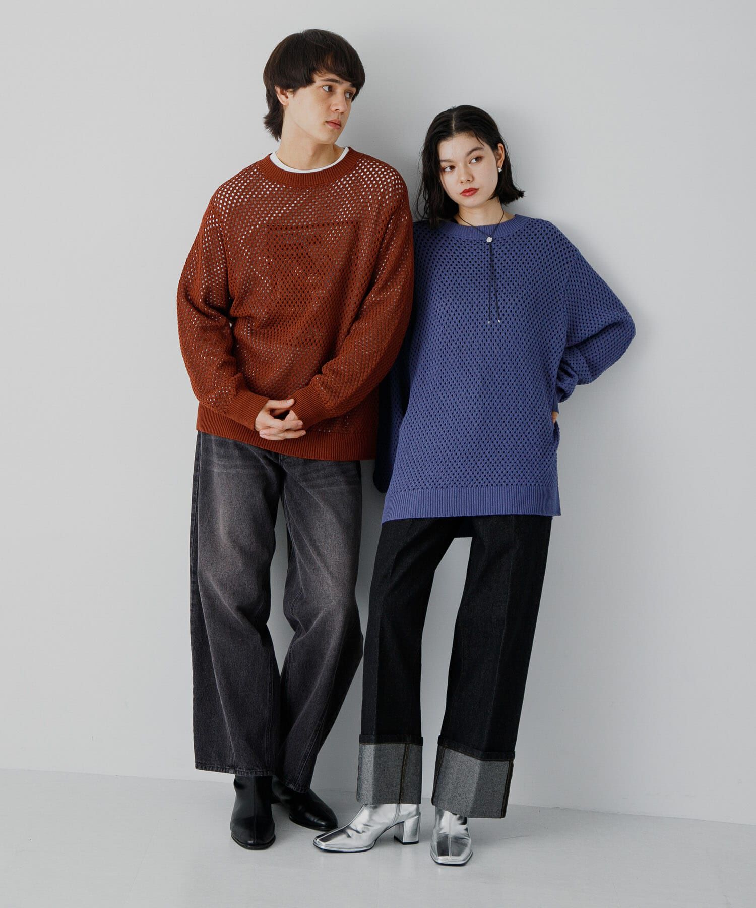 SENSE OF PLACE by URBAN RESEARCH「『洗濯可』シアーメッシュクルーネックニット」|ニット・セーター|