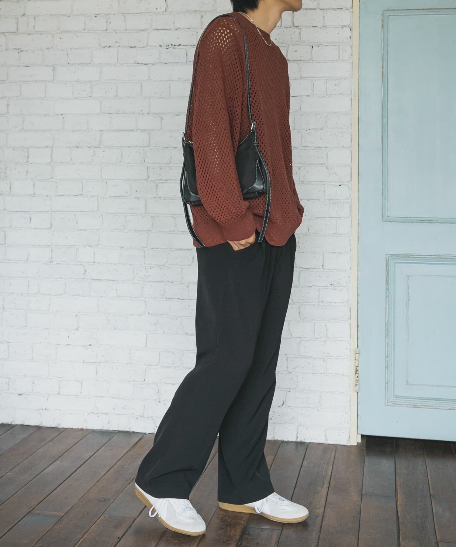 SENSE OF PLACE by URBAN RESEARCH「『洗濯可』シアーメッシュクルーネックニット」|ニット・セーター|