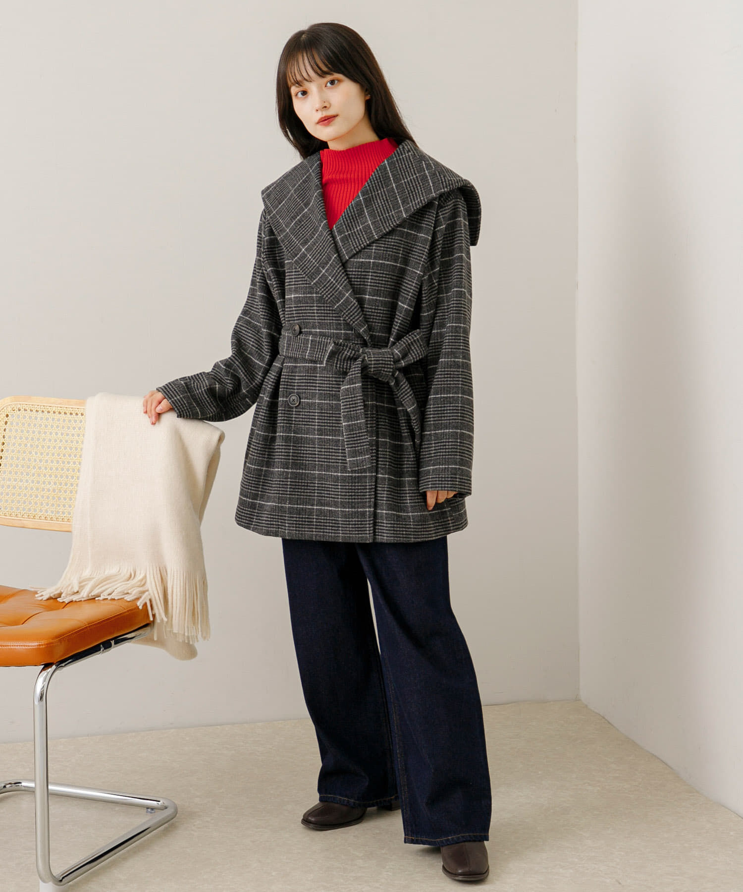 SENSE OF PLACE by URBAN RESEARCH「ビッグカラーミディコート」|ノーカラーコート|